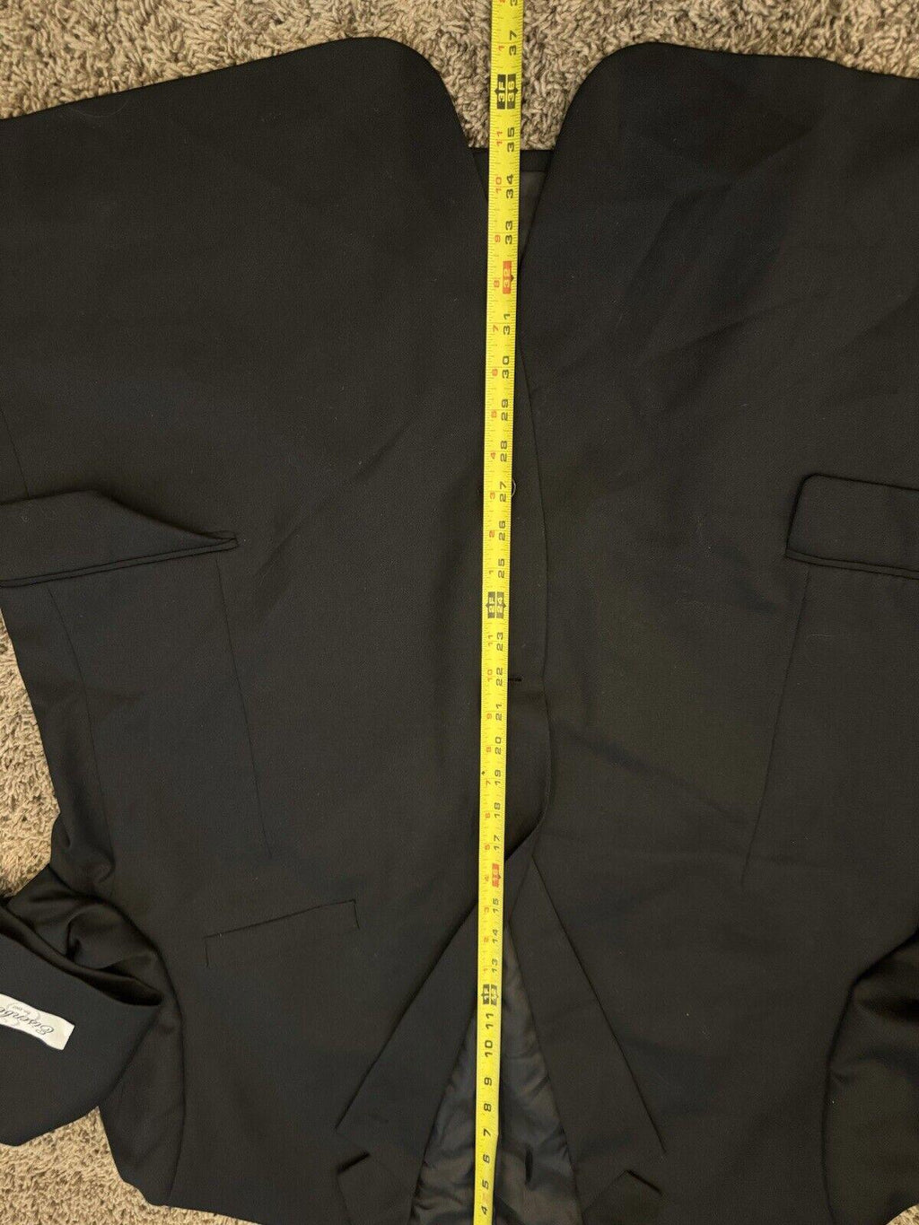 EISENBERG Sport Coat Two Button Jacket 56 Black Suit Coat