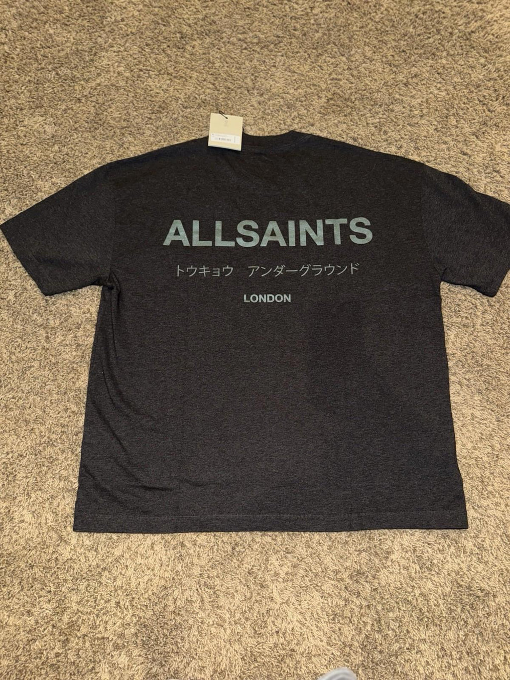 NEW! ALLSAINTS Underground Oversized Crew Neck T-Shirt Men's Size L Gray NWT