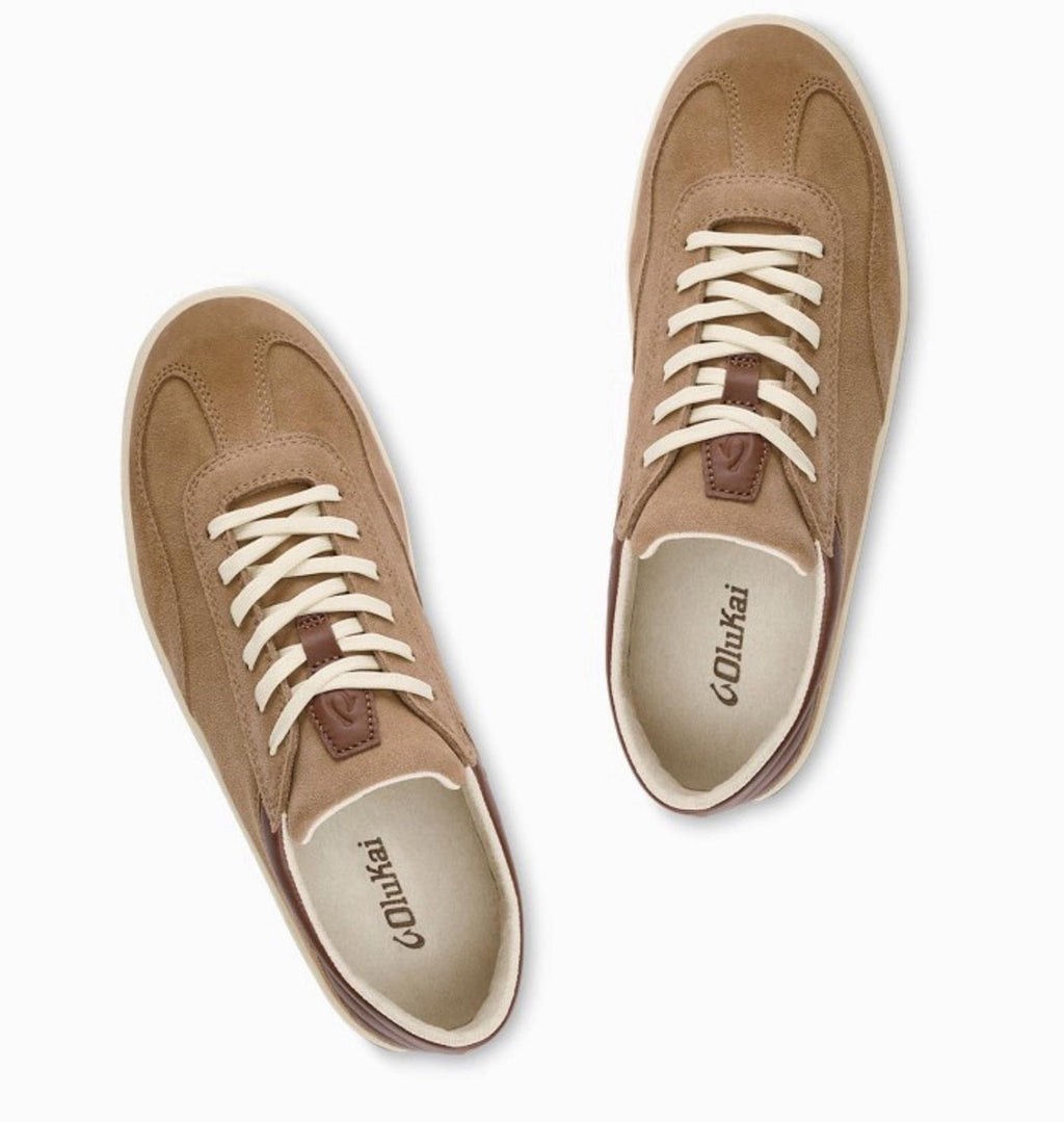 Olukai Punini Suede Men's Sneaker Shoes Tan Toffee Casual Lace Up Size 11 / 44eu