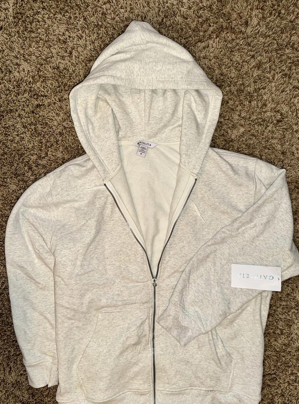 NEW ATHLETA Forever Fleece Oversized Jacket Women's Medium Heather Grey