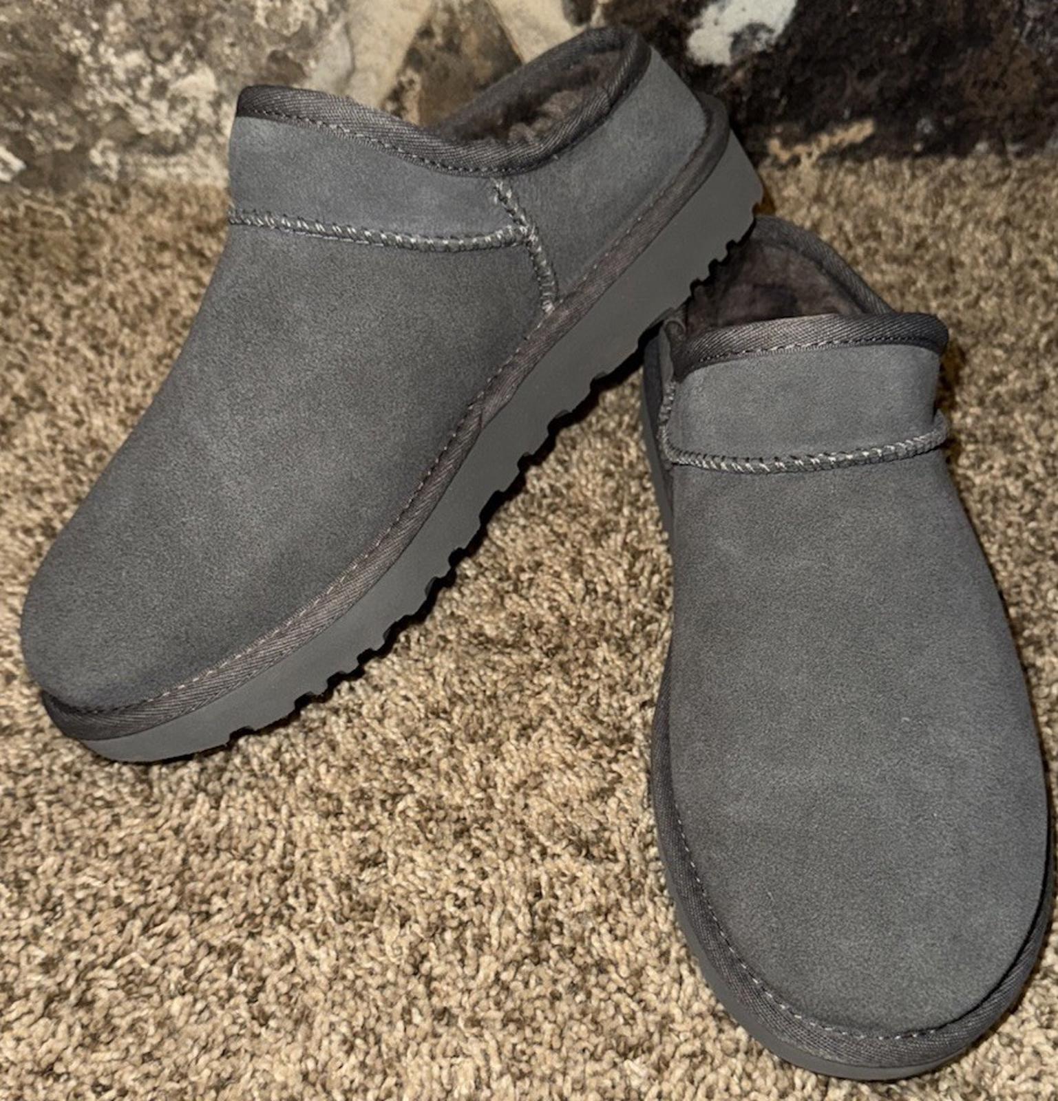 UGG Women’s Sz 8 M/EUR 39  CLASSIC SLIPPER Grey Wool Blend Lining MSRP $130 NEW