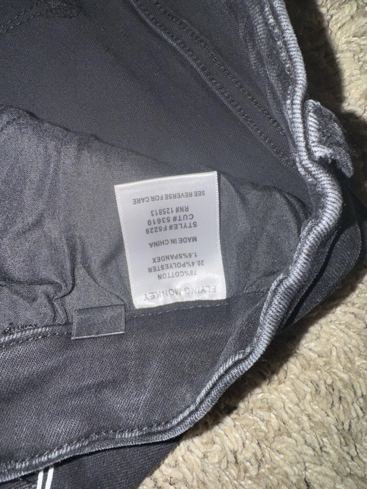 Flying Monkey Delta Dawn - BLACK LABEL Straight Crop Uneven Hem Jeans Sz 28 NEW