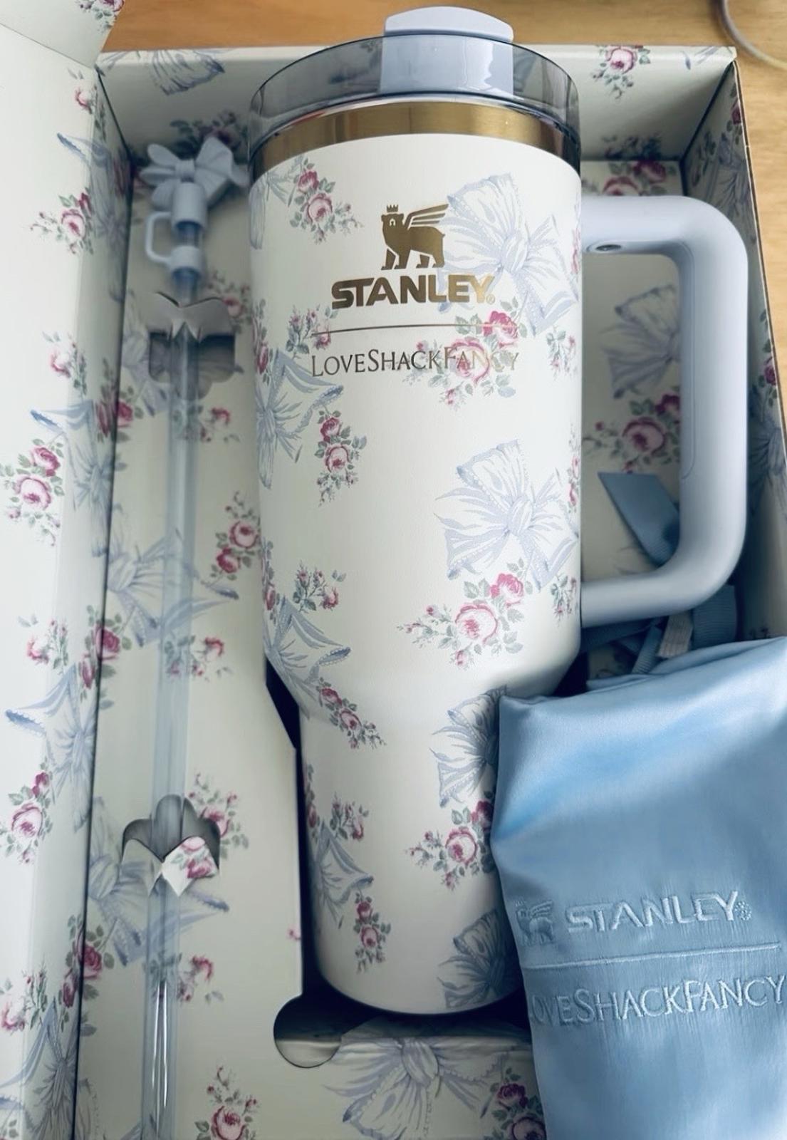 RARE The Stanley X LoveShackFancy Holiday Quencher | 40 OZ - Rosa Beaux Blue