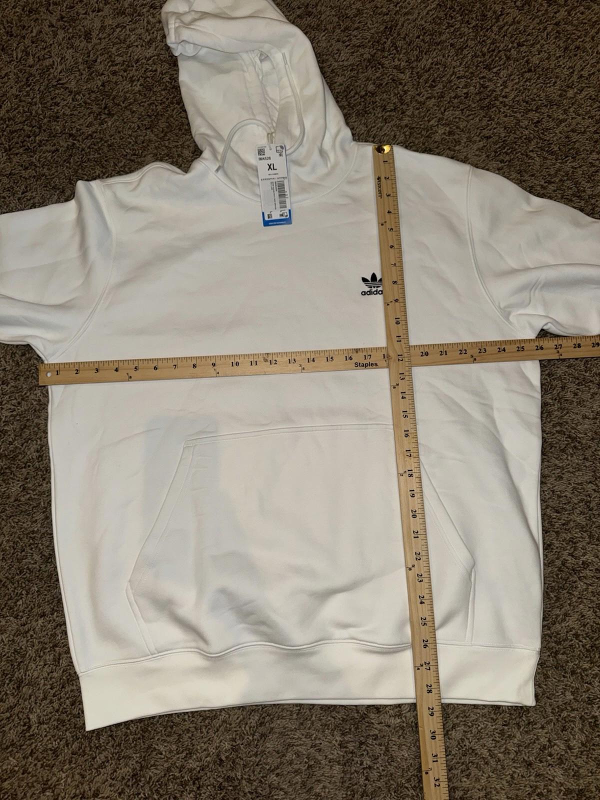 NEW adidas men Trefoil Essentials Hoodie Size XL White - NWT