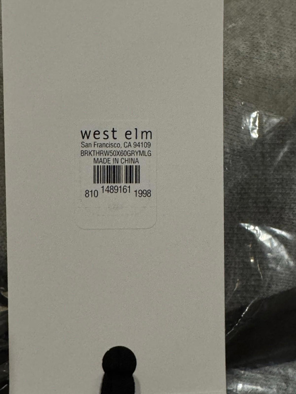 New WEST ELM NEW UNTOUCHED JETE MANTA THROW Brook 50x60