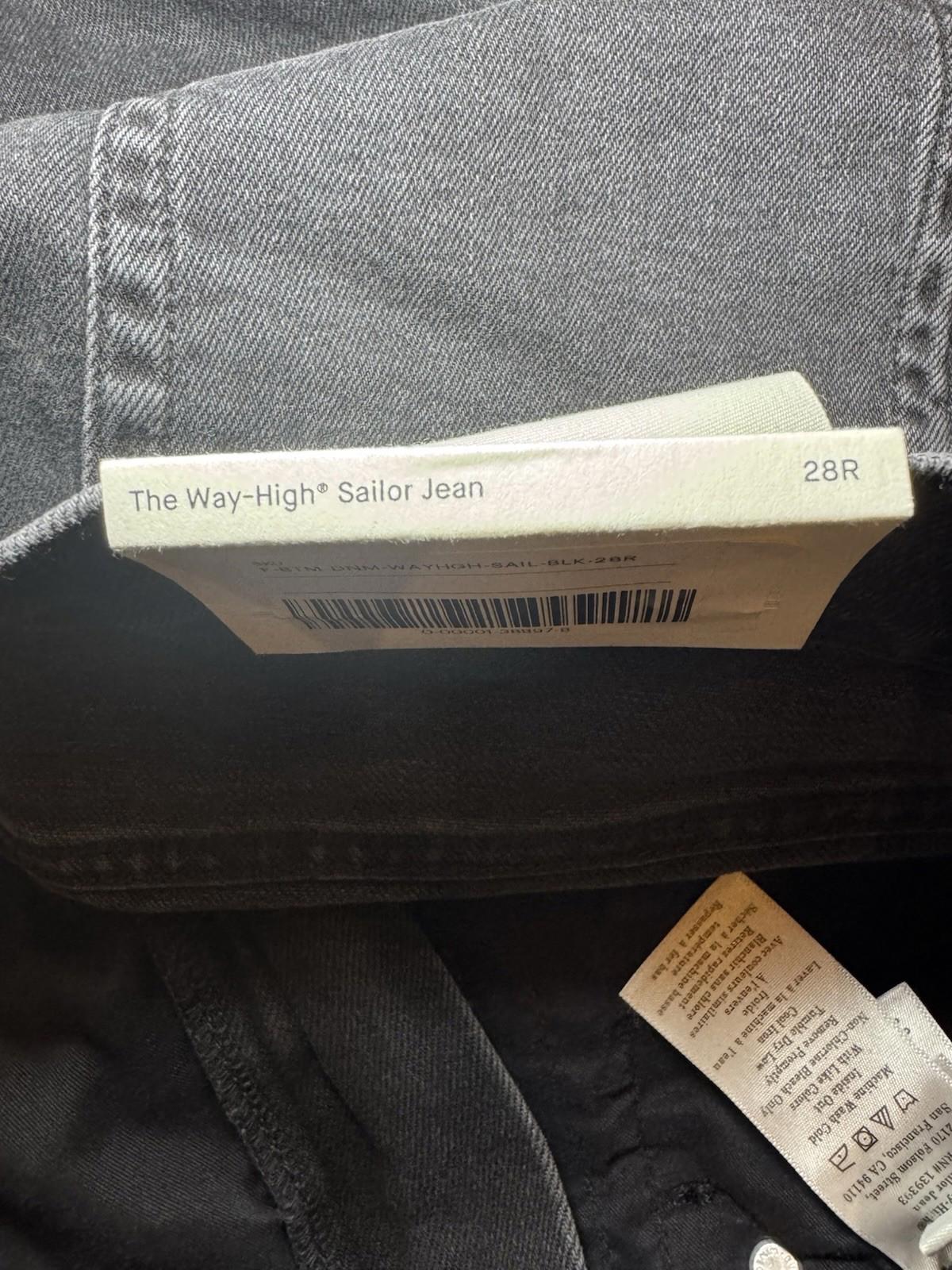 EVERLANE black Jeans Womens 28R Way-High Sailor Jean Wide Leg Stretch Denim NEW