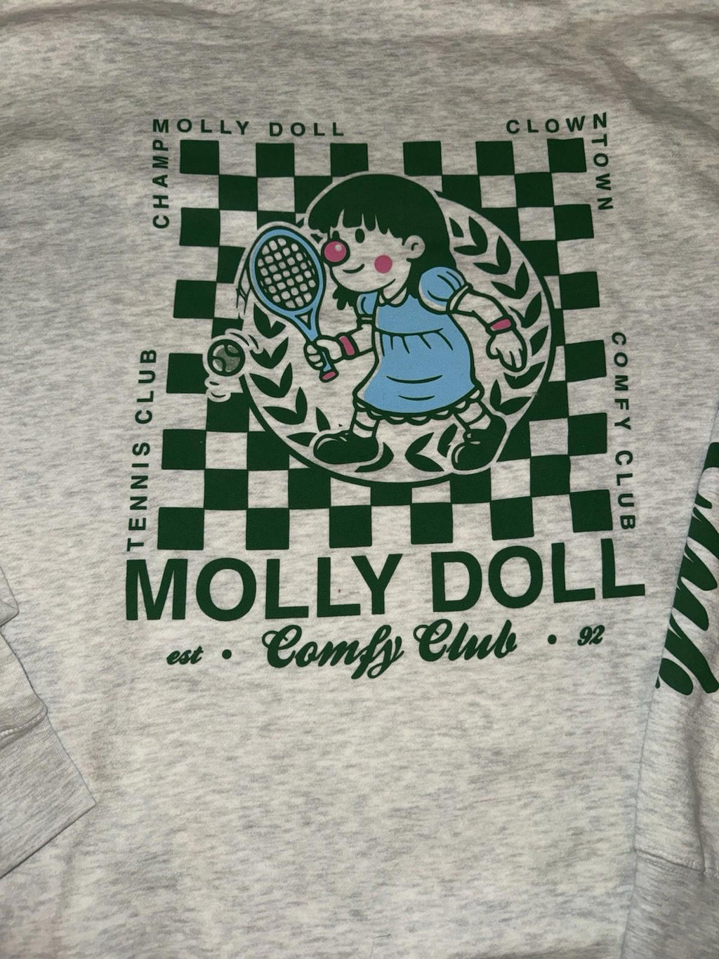 Retro Kid Big Comfy Couch Molly Hoodie Gray 2XL COMFY CLUB Tennis Club NWOT