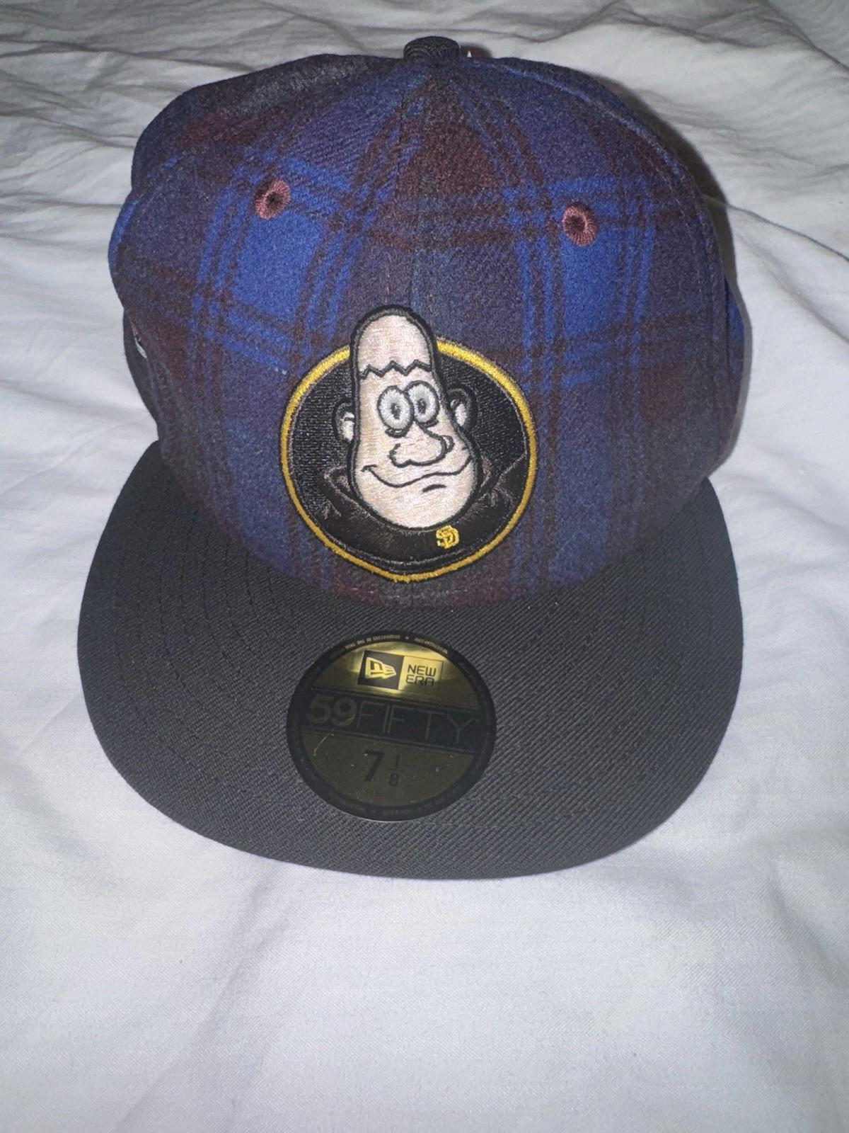 NWT New Era San Diego Padres Flannel Mascot Fitted Hat Plaid RARE Sz 7 1/8