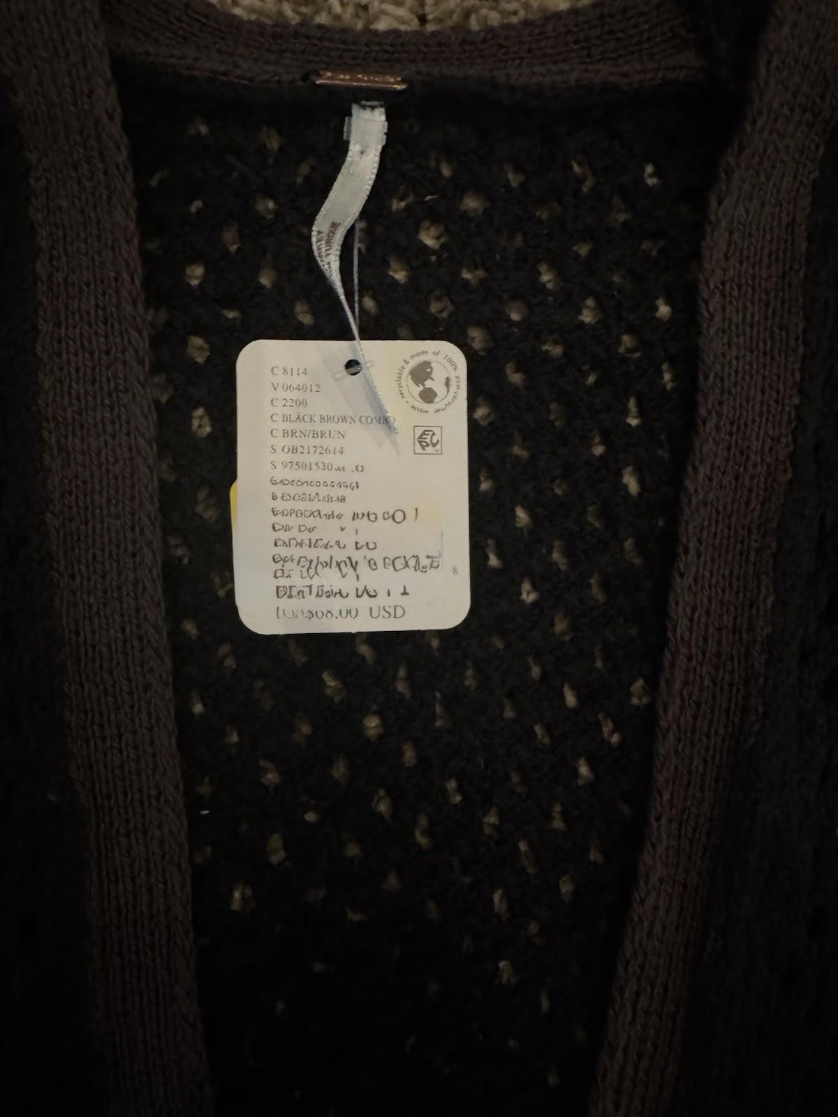 NWT Medium Free People  Festival Crochet Vest New Black Brown