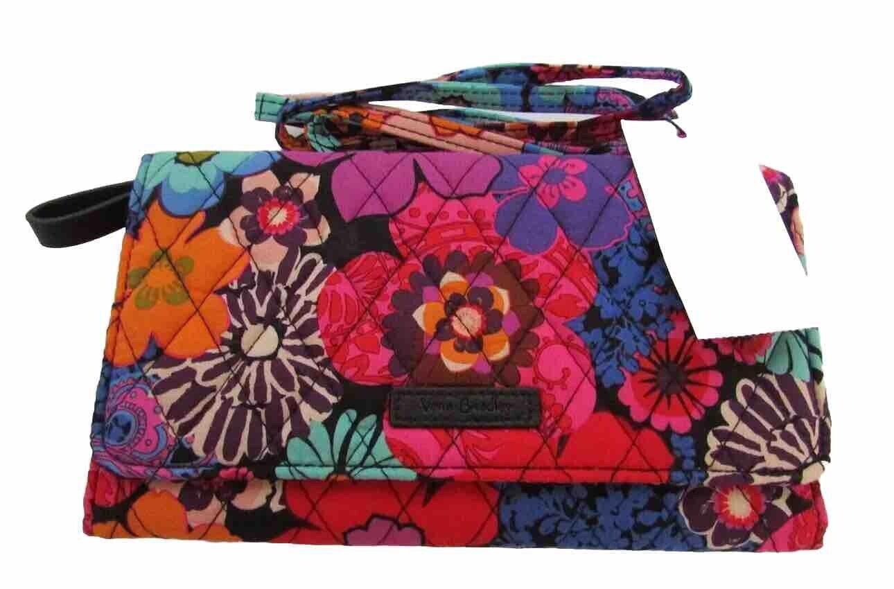 VERA BRADLEY RETIRED FLORAL FIESTA CROSSBODY WALLET Retired