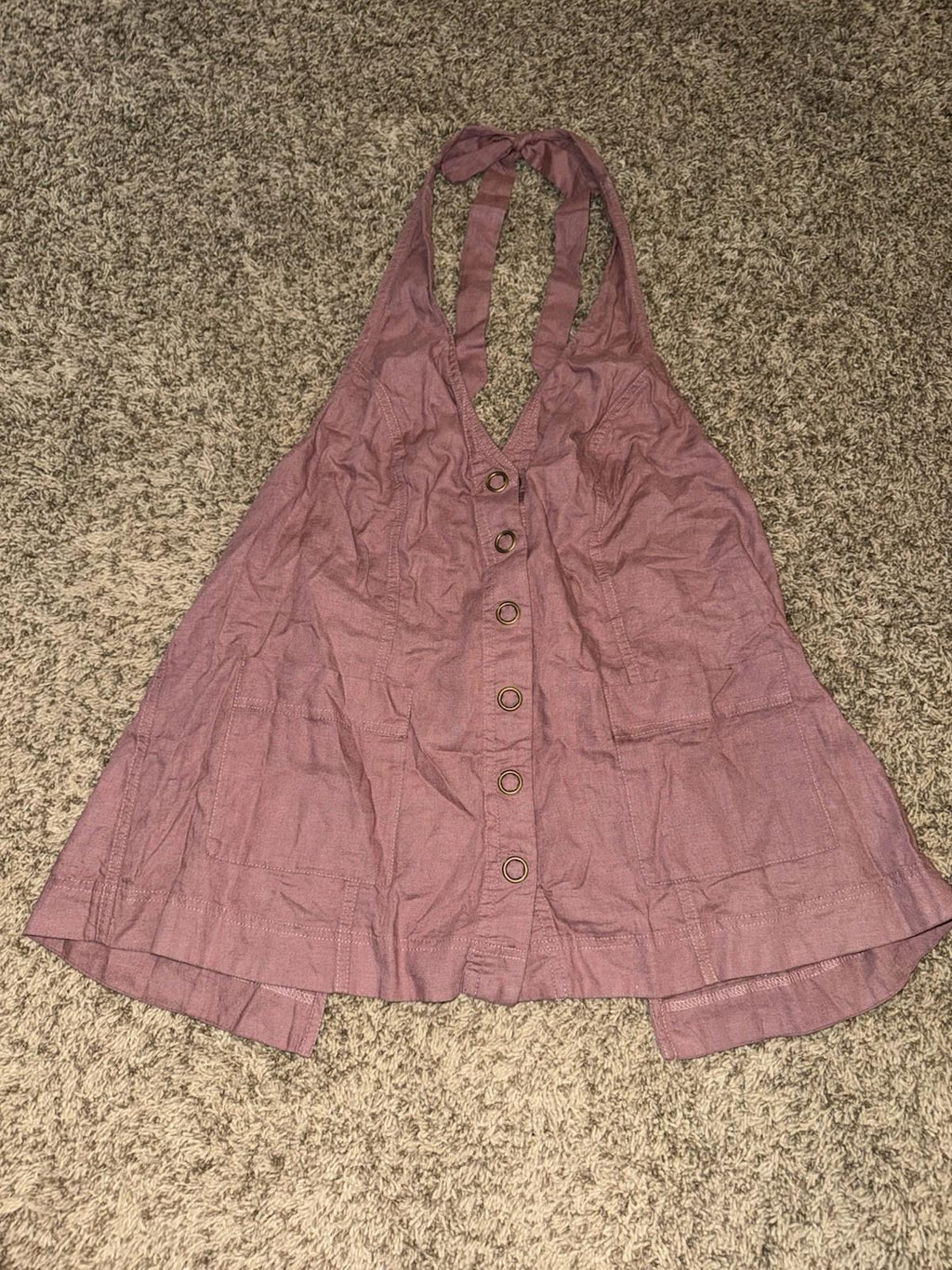 New Free People Scout Linen Halter Top Size S SOLD OUT ONLINE! $98 MSRP