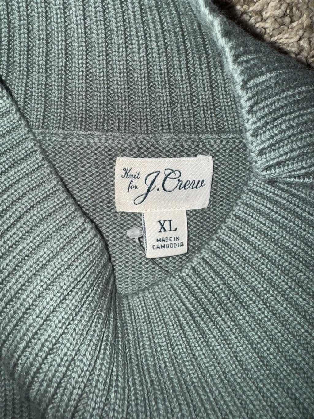 NEW! J.Crew Heritage cotton mockneck sweater Topiary XL