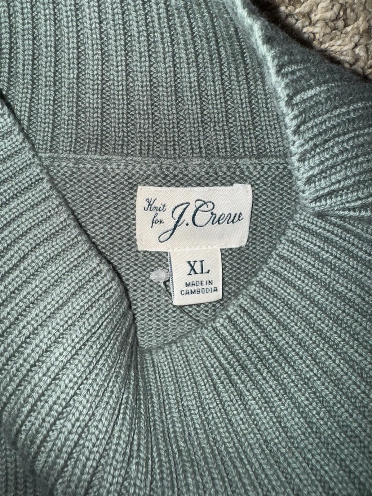 NEW! J.Crew Heritage cotton mockneck sweater Topiary XL