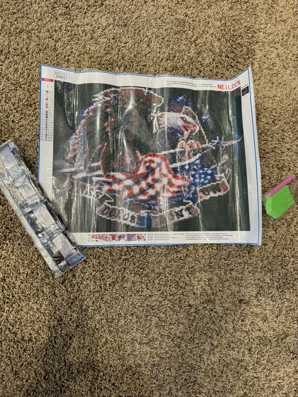 Diamond Drawing American Eagle USA Flag These Colors Don't Run NEW!