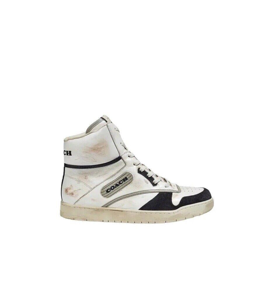 New COACH Men’s DISTRESSED High Top Sneaker Size 7.5 RARE!