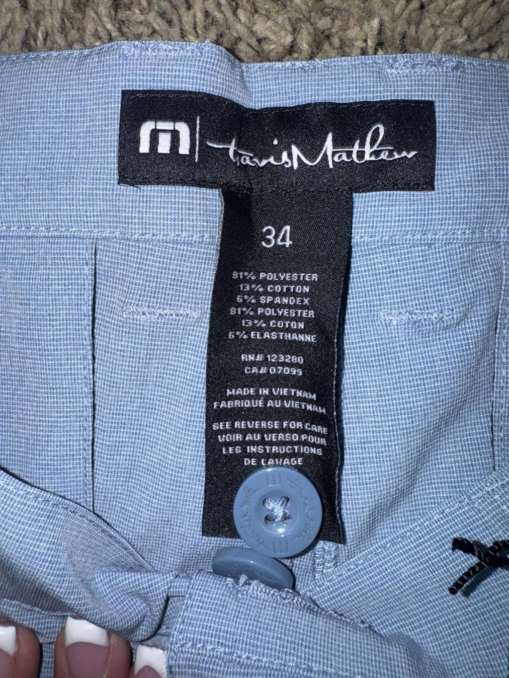 NWT Travis Mathew Beck SHORT Mens Size 34 Blue Golf