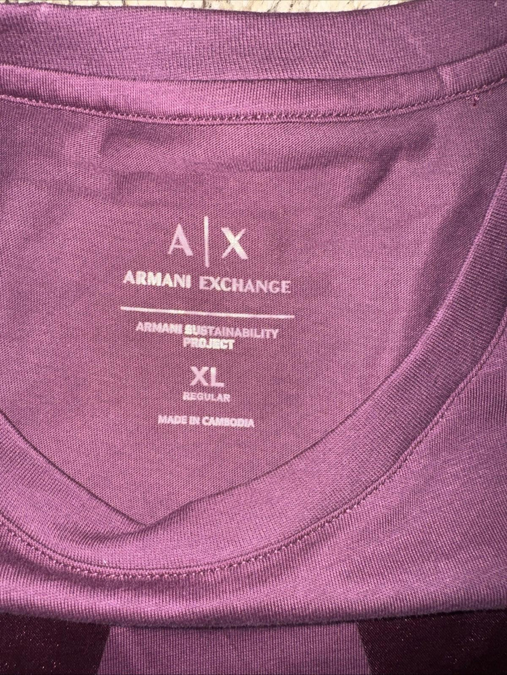 A|X Armani Exchange Men's Short Sleeve Crew Neck T-Shirt, Cabernet, XL NWOT