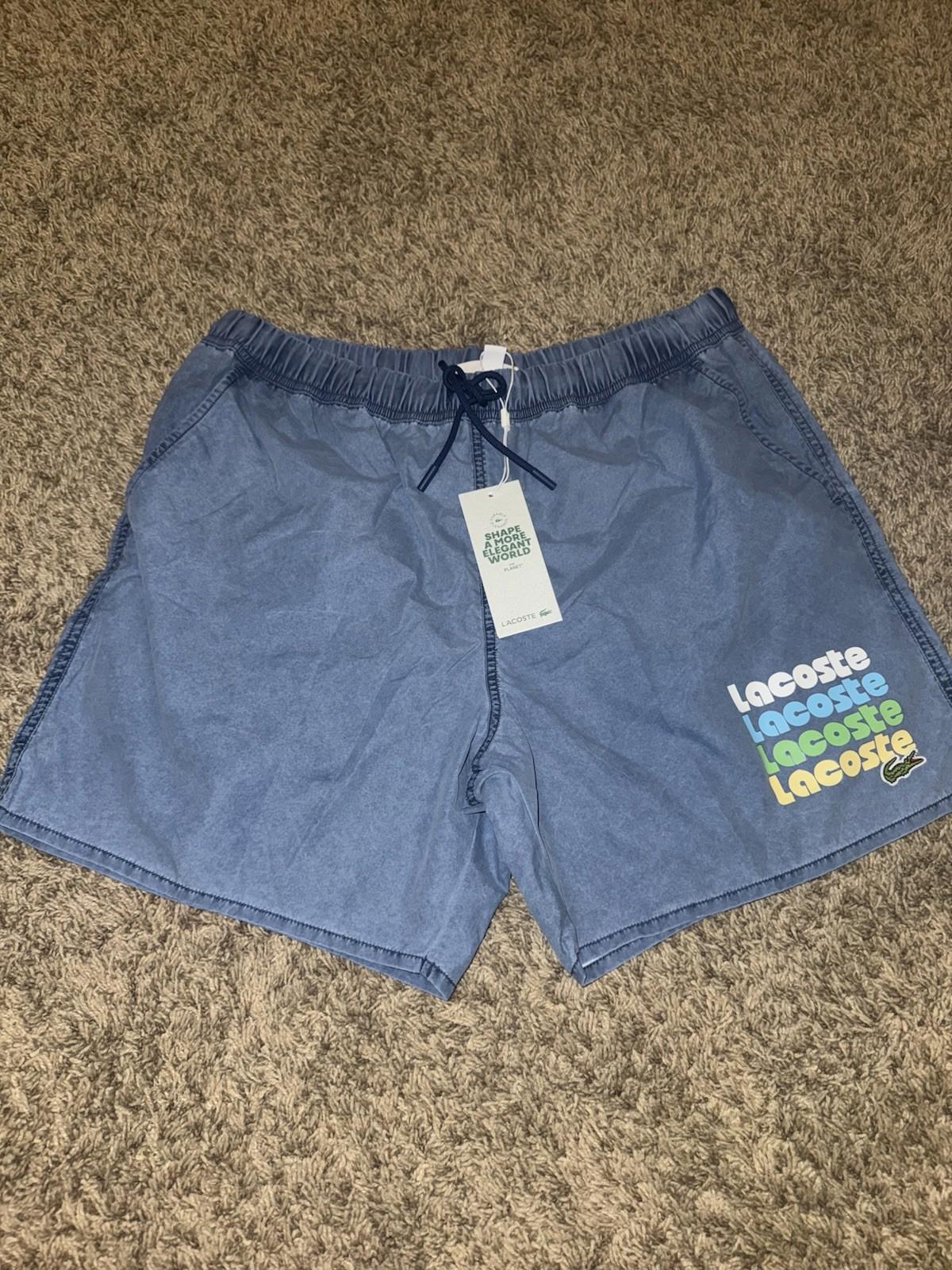 NEW! Medium Lacoste Men's Washed Effect Swim Trunks NWT