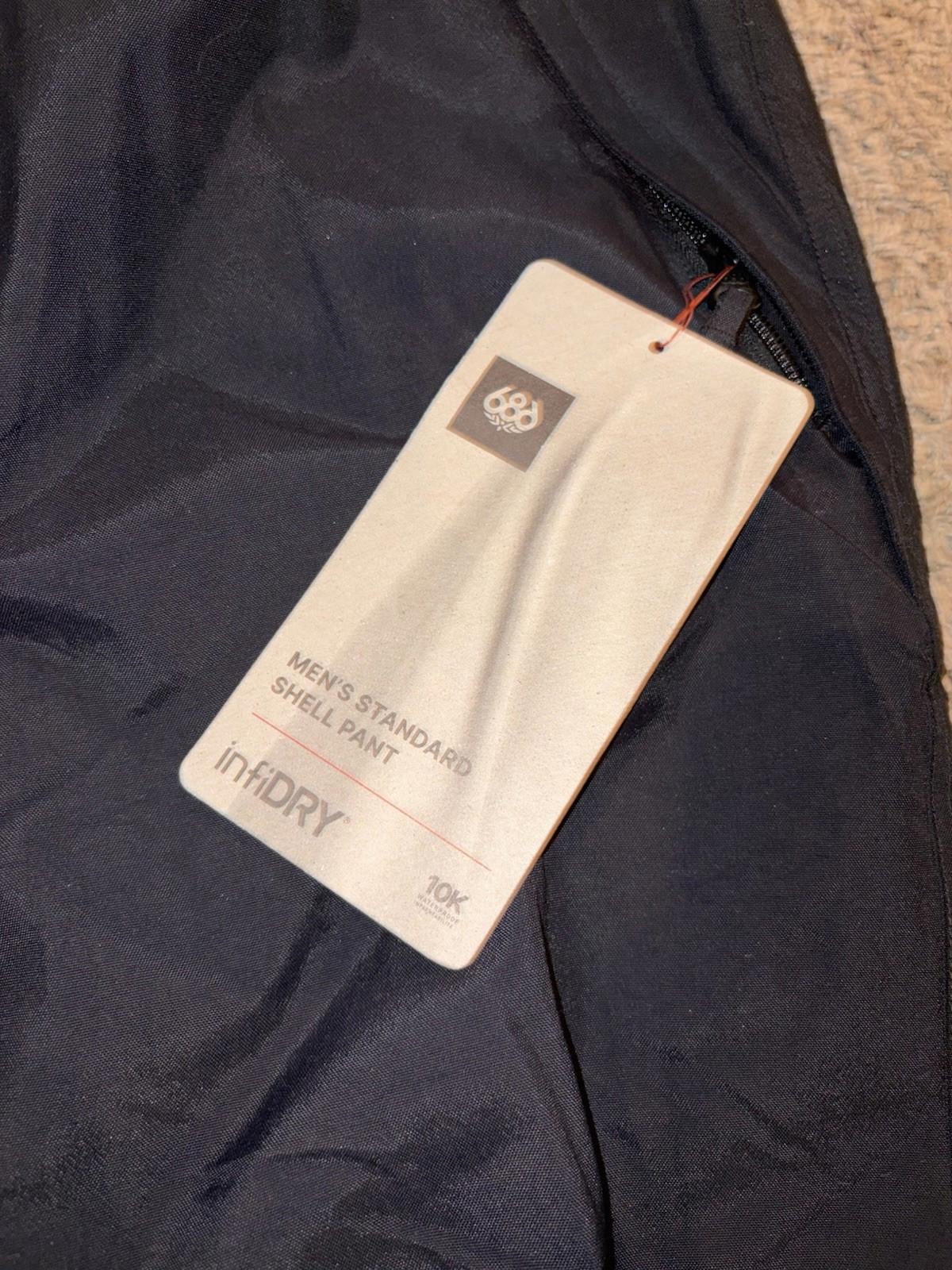 686 MEN'S INFIDRY STANDARD SHELL SKI / SNOWBOARD PANT SIZE LARGE BLACK KCR213