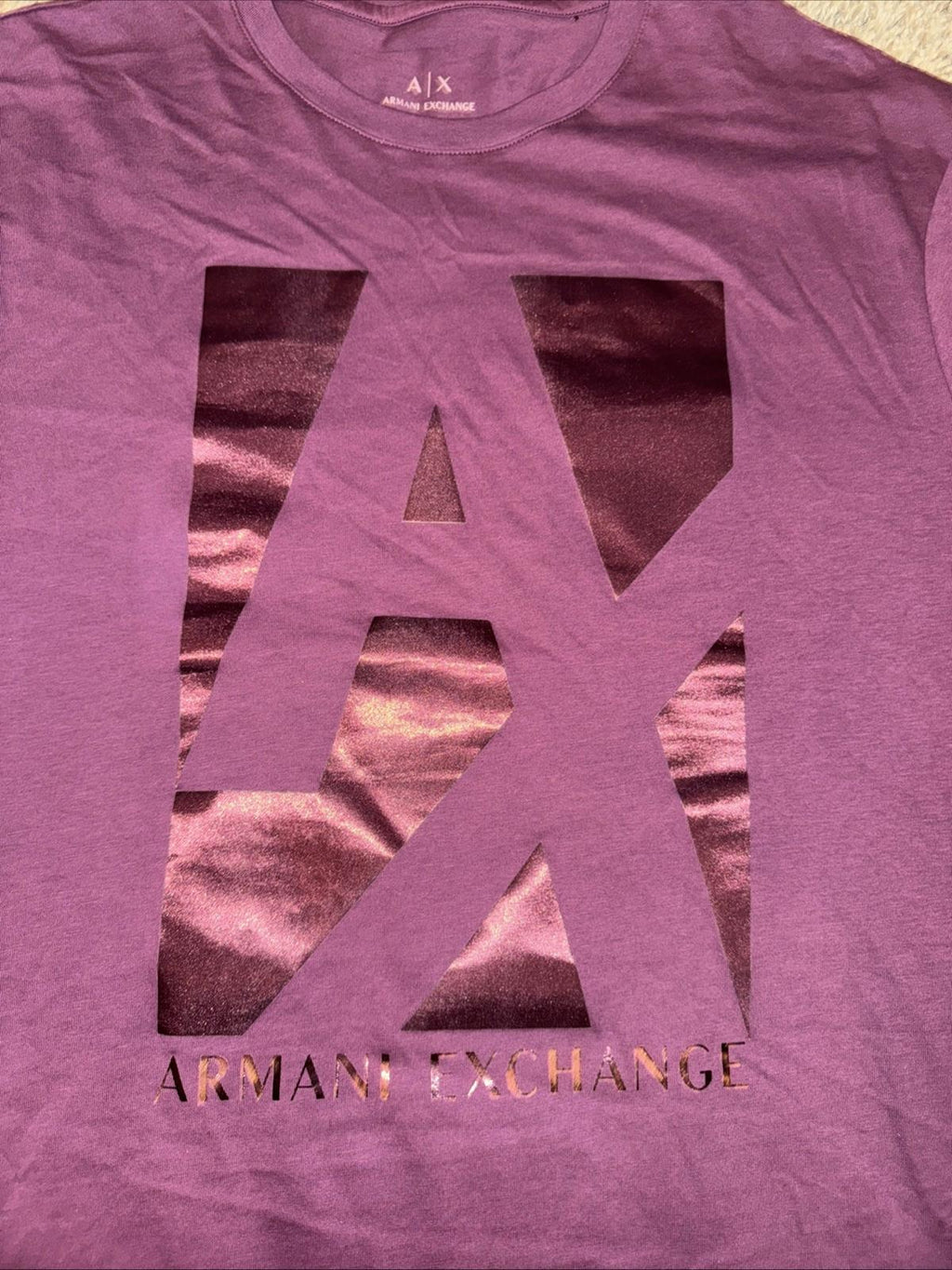 A|X Armani Exchange Men's Short Sleeve Crew Neck T-Shirt, Cabernet, XL NWOT