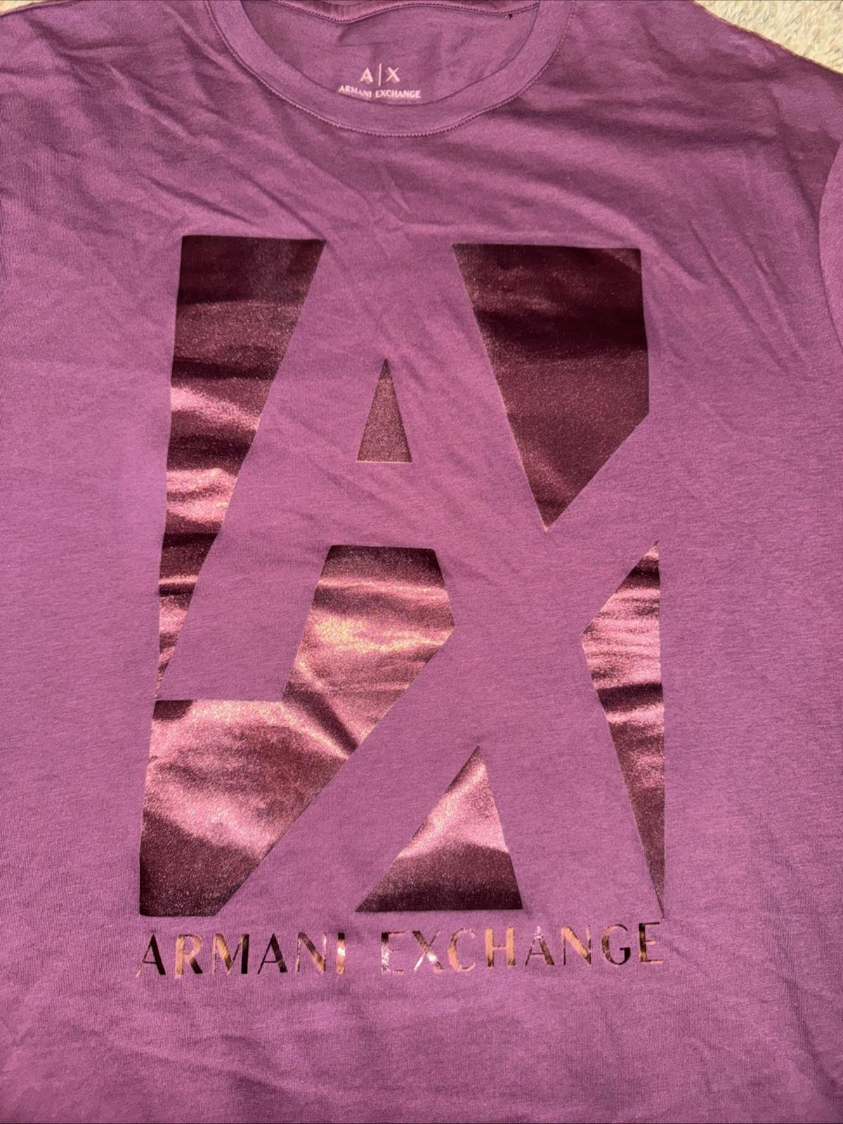 A|X Armani Exchange Men's Short Sleeve Crew Neck T-Shirt, Cabernet, XL NWOT
