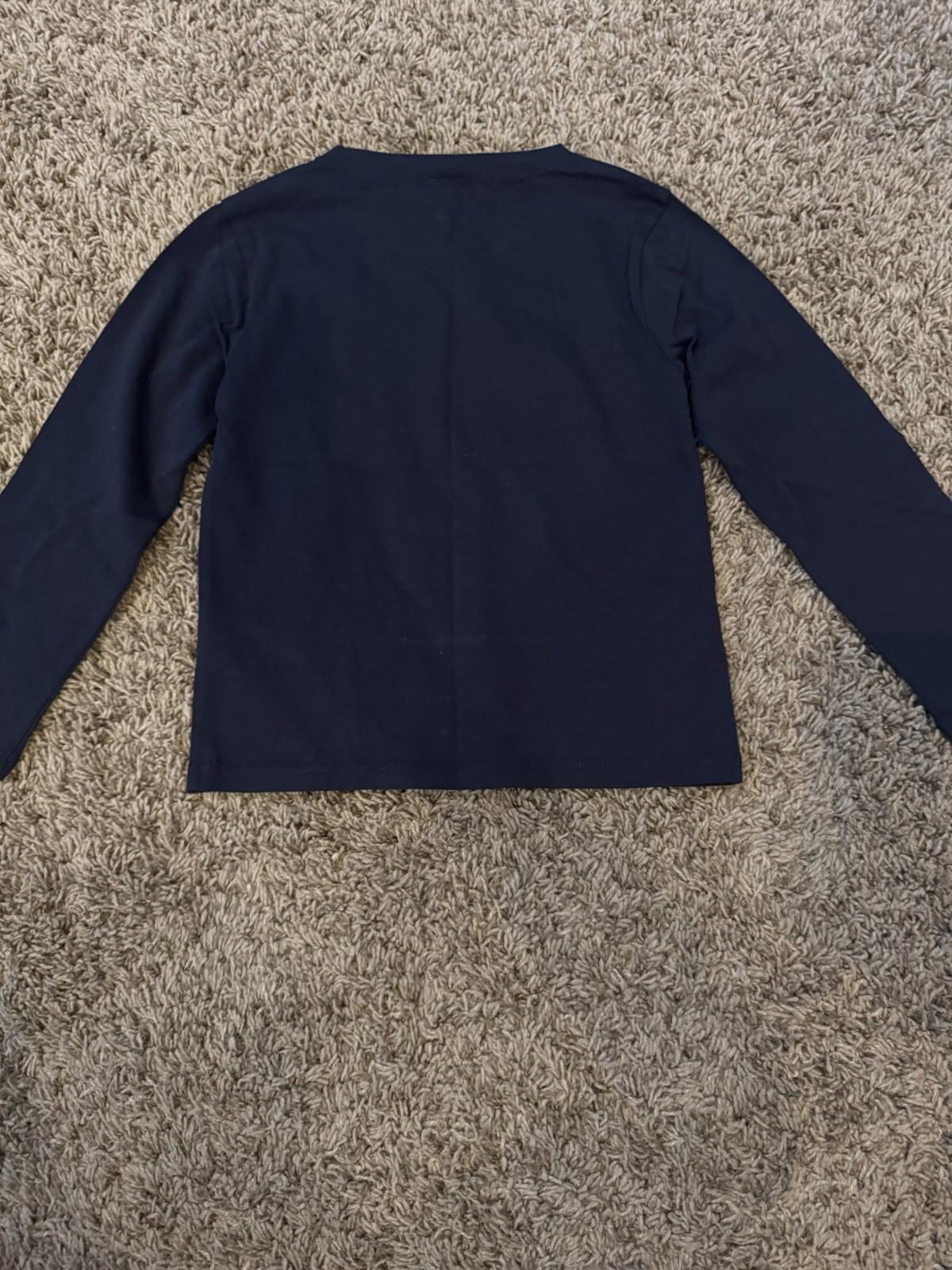 KULE Kids The Riley Long Sleeve Tee Boy Girl Size 8 Navy O Hey T-shirt NEW!
