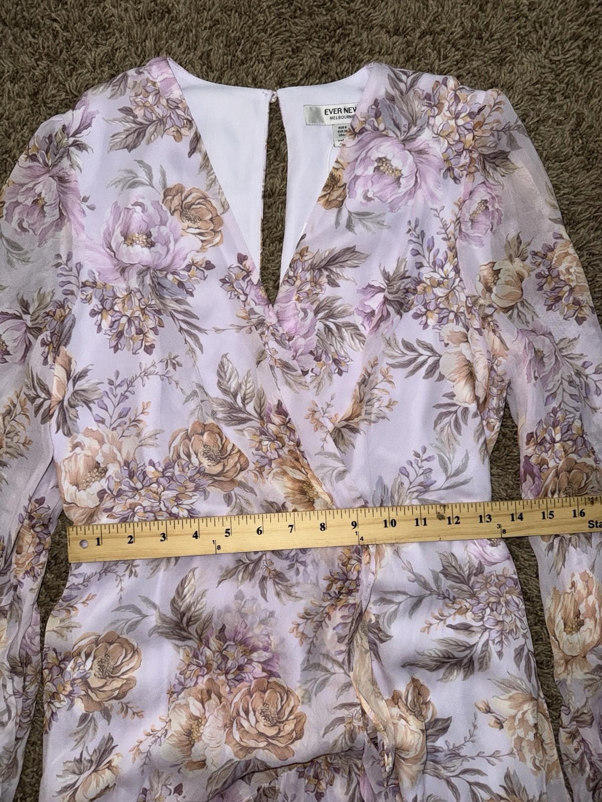 EVER NEW Purple Athena floral Dress Retail $200 Price $124 Sz 4 NEW!