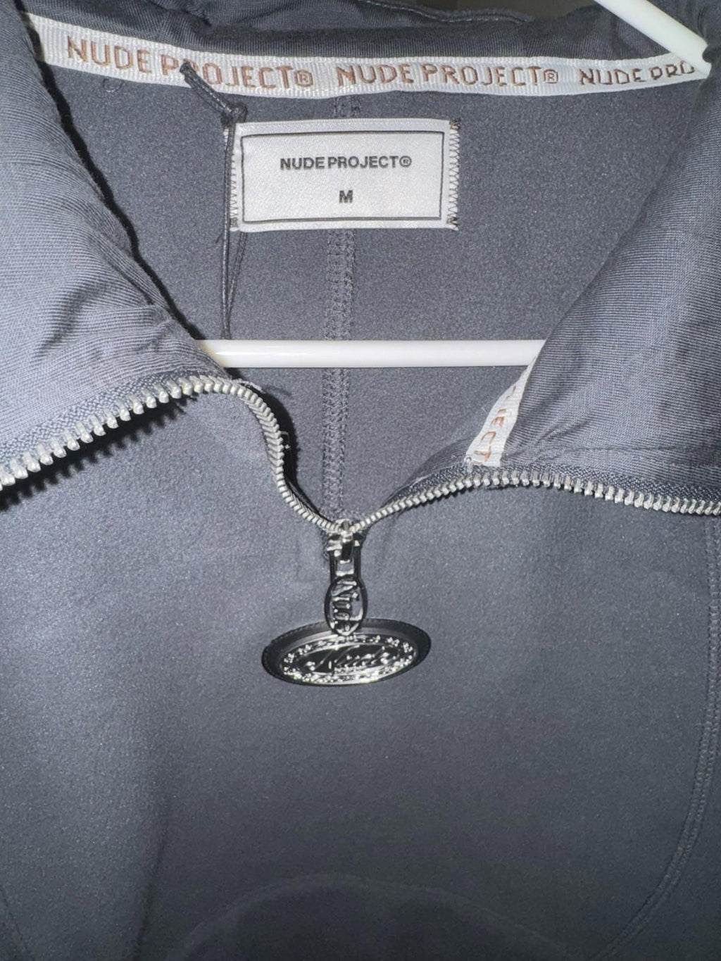 NEW RARE The Nude Project Gray Black Hearts Hoodie Adult MED Designer NWT