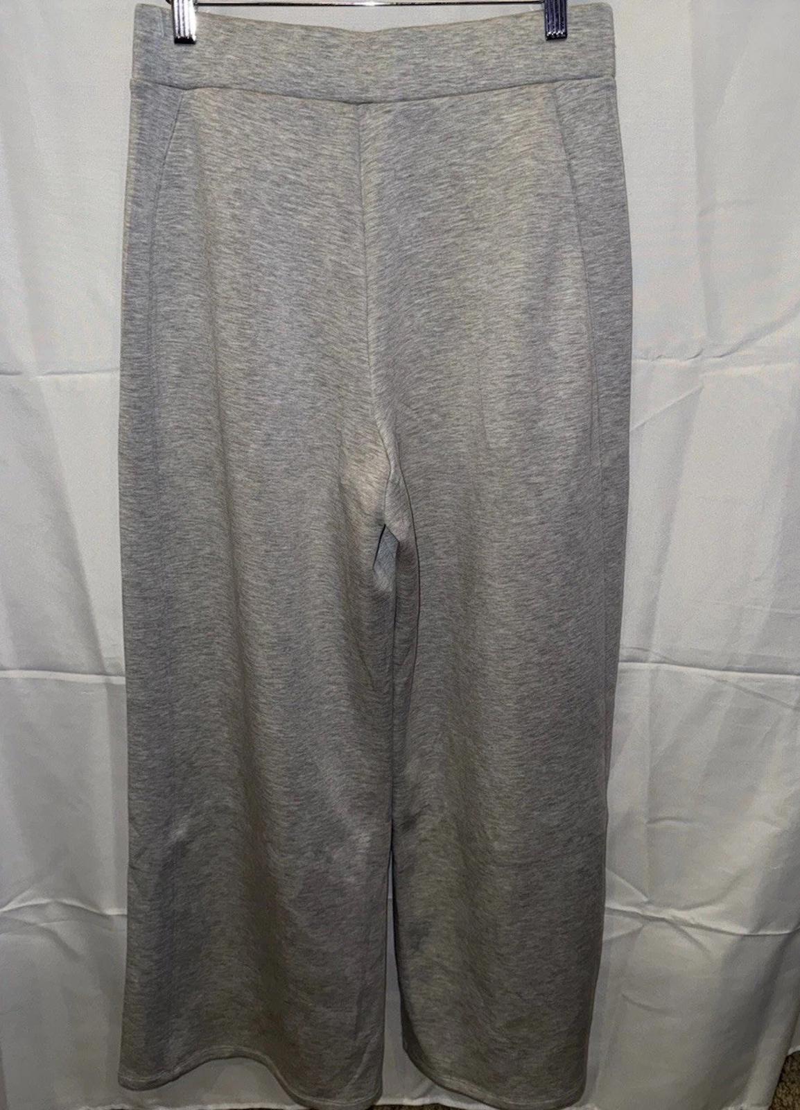 Spanx Womens Track Pants AirEssentials Striped Wide Leg Gray Size LG NEW