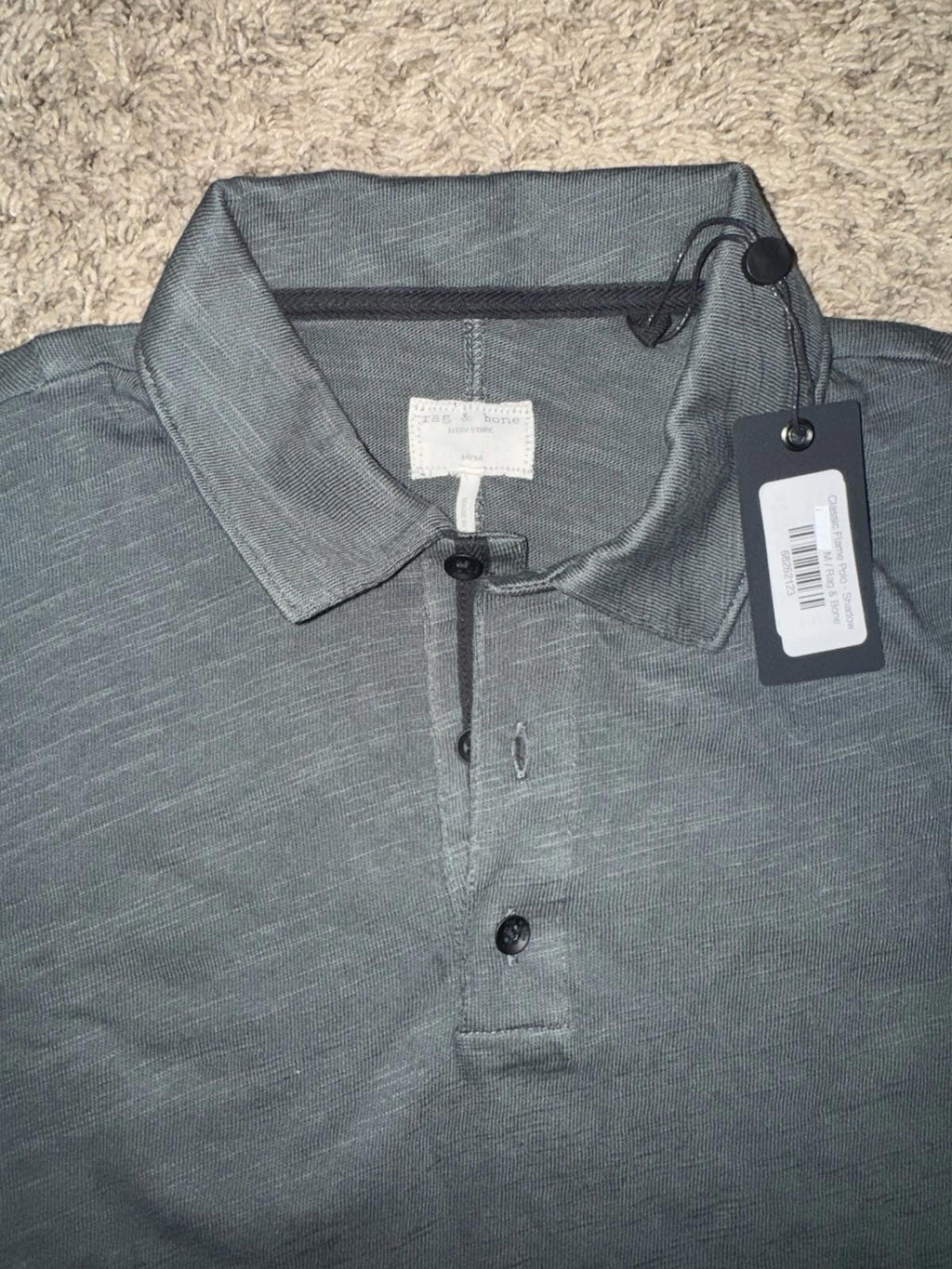 NWT Rag & Bone Classic Flame Polo in Shadow Size medium Men’s NEW!
