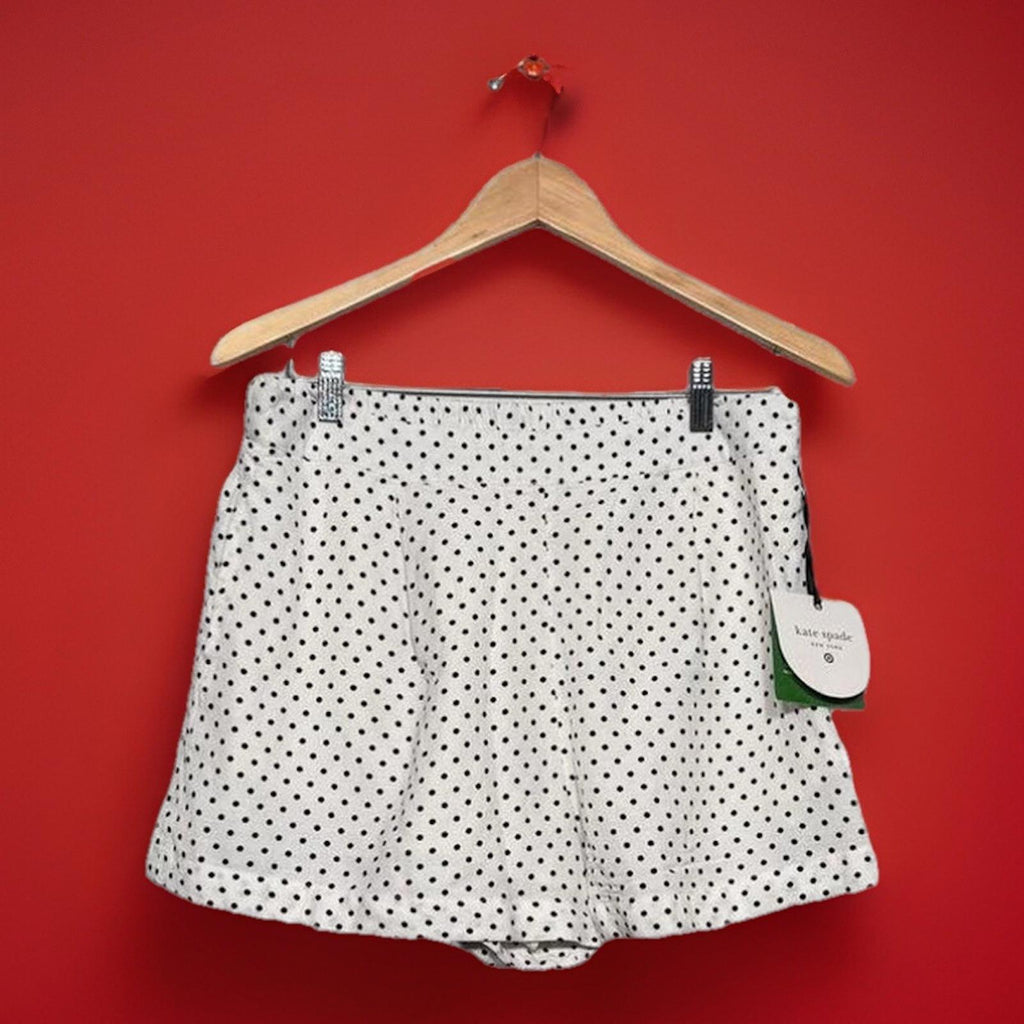 NEW! Women's Mini Polka Dot Linen Flared High Rise Shorts - kate spade XS