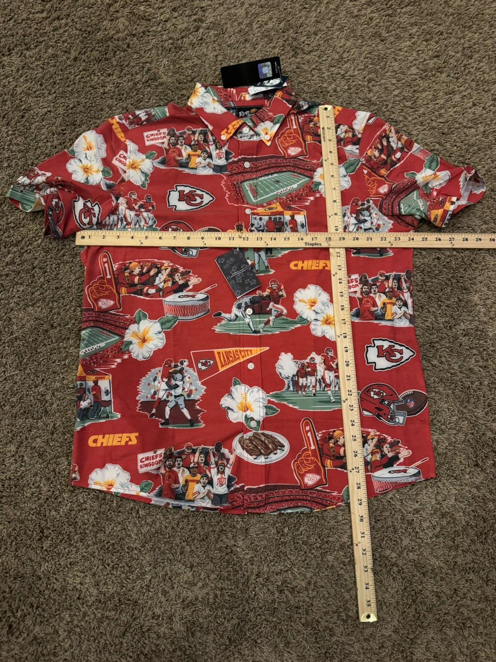 NEW Reyn Spooner x NFL Hawaiian Aloha Button Up Shirt LG Kansas City Chiefs NWT