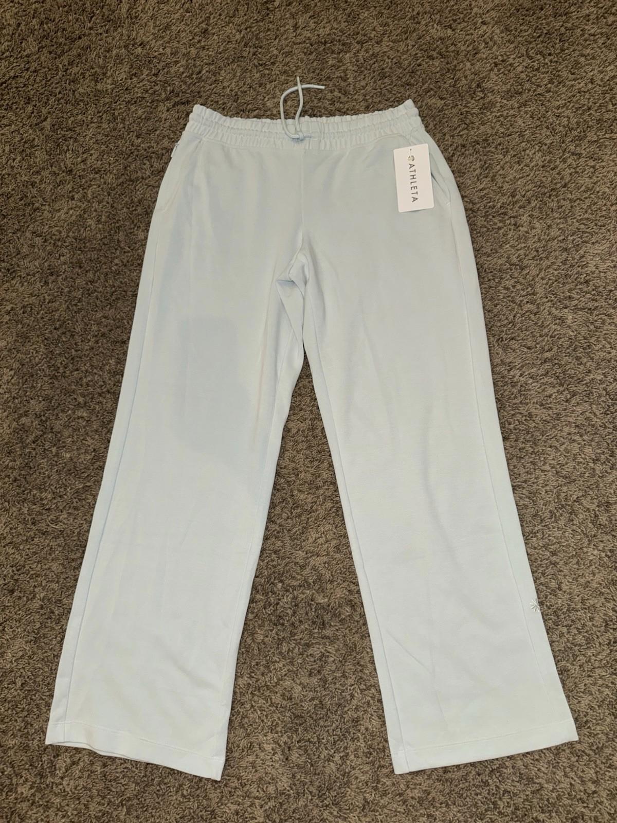 ATHLETA Seasoft Mid Rise Straight Pant Women's Size US M Light blue NEW!