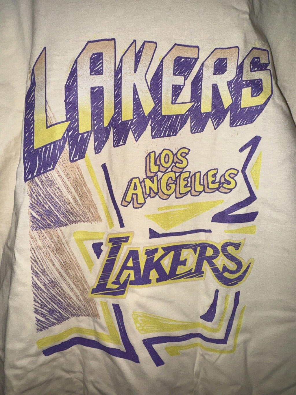 NEW! Mitchell & Ness LA Lakers Sidewalk Sketch T-Shirt LG