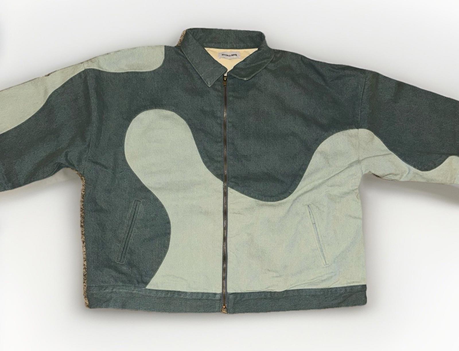 NEW RYOKO RAIN Two-Tone Wave Work Jacket LG. Sold out online! NWOT