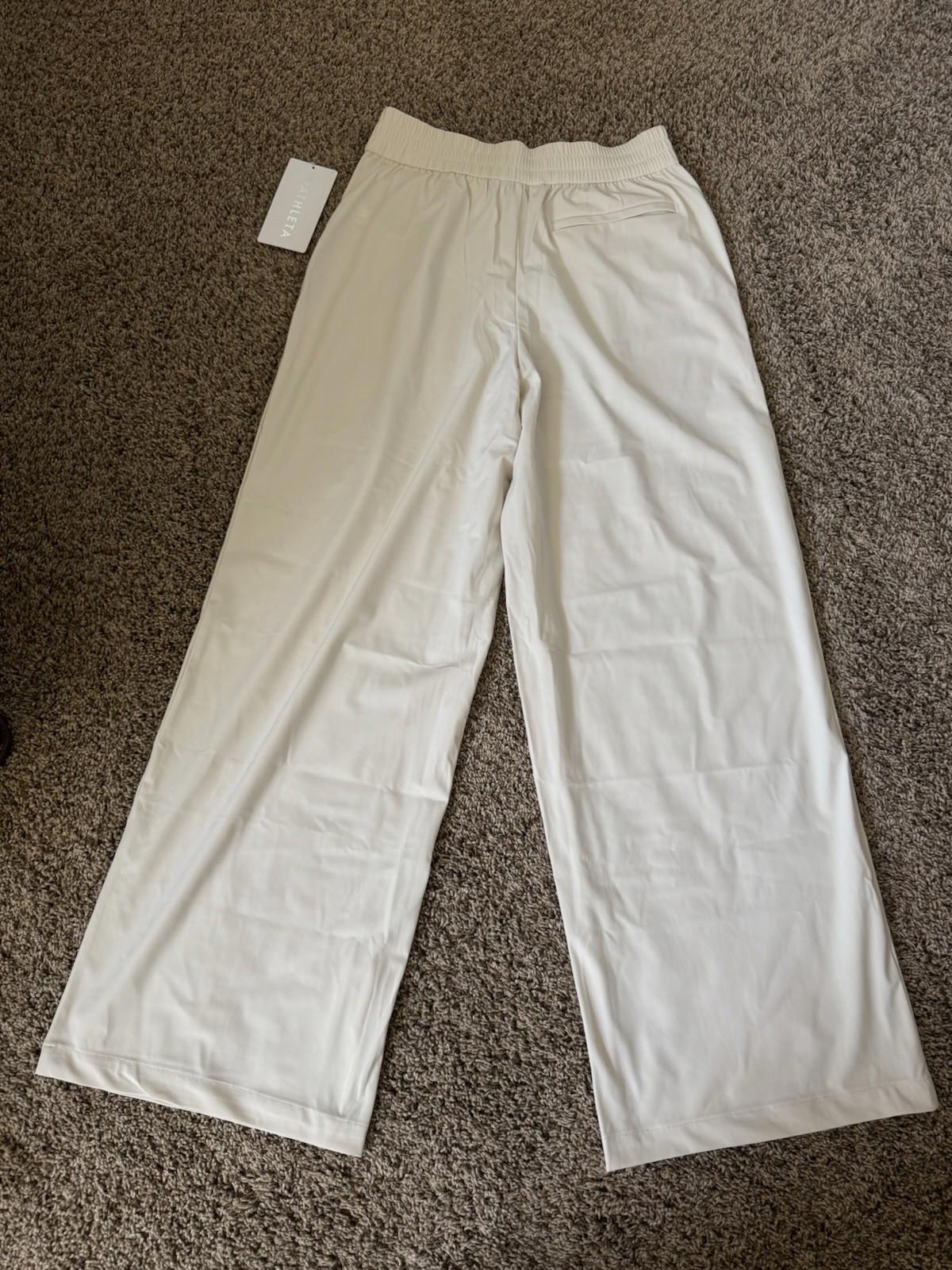 NEW! Athleta 4 (S SMALL) Pinnacle Trouser, In BONE color Wide Leg  Pants NWT