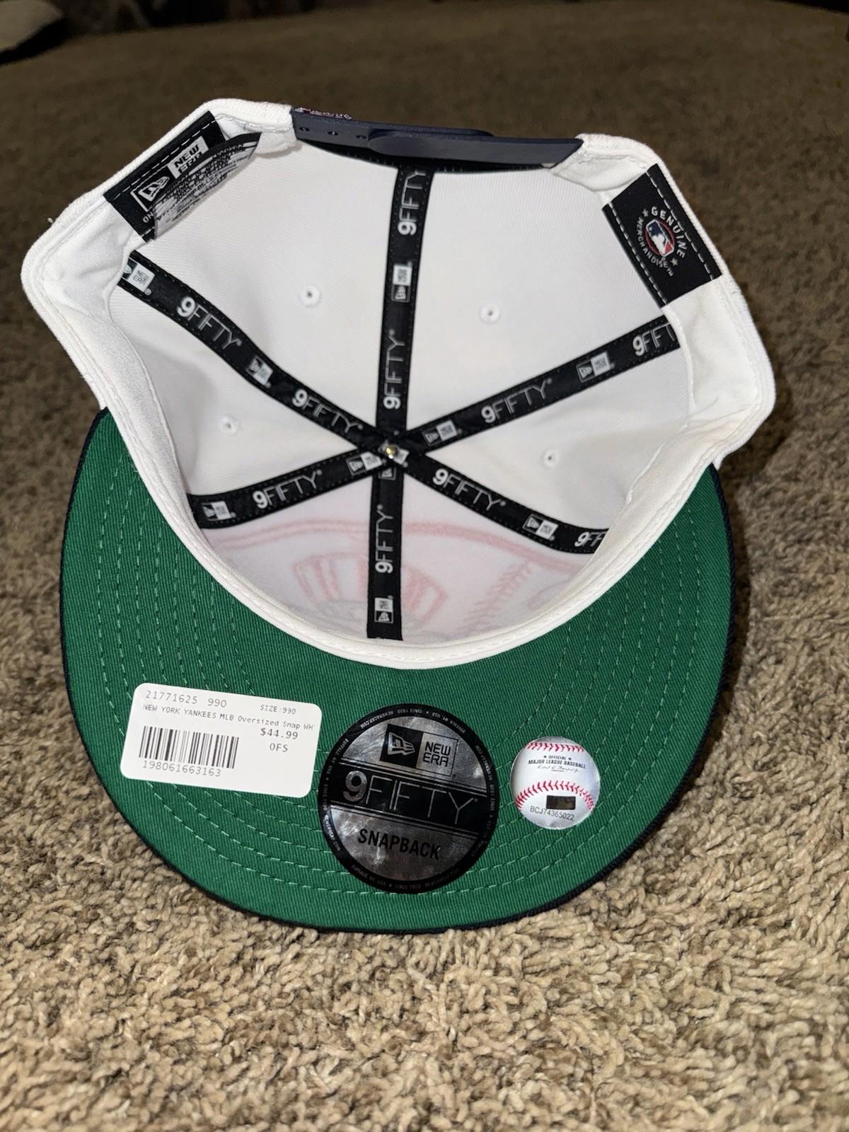 New Era 9fifty White New York Yankees Hat Cap Big Logo Embroidered Logo SnapBack