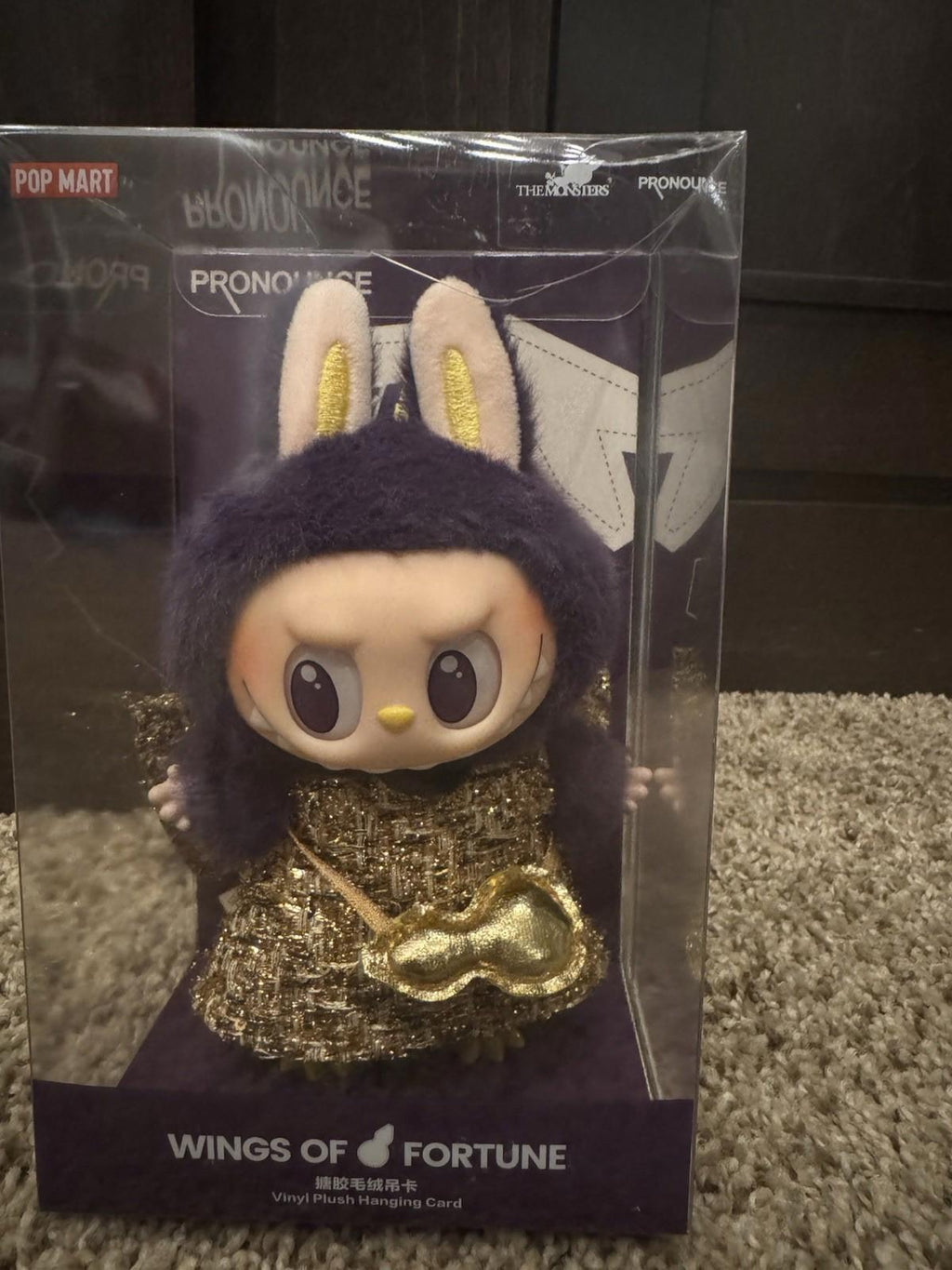 LABUBU x Pronounce Wings of Fortune Vinyl Plush Hanging Card Authentic NWF
