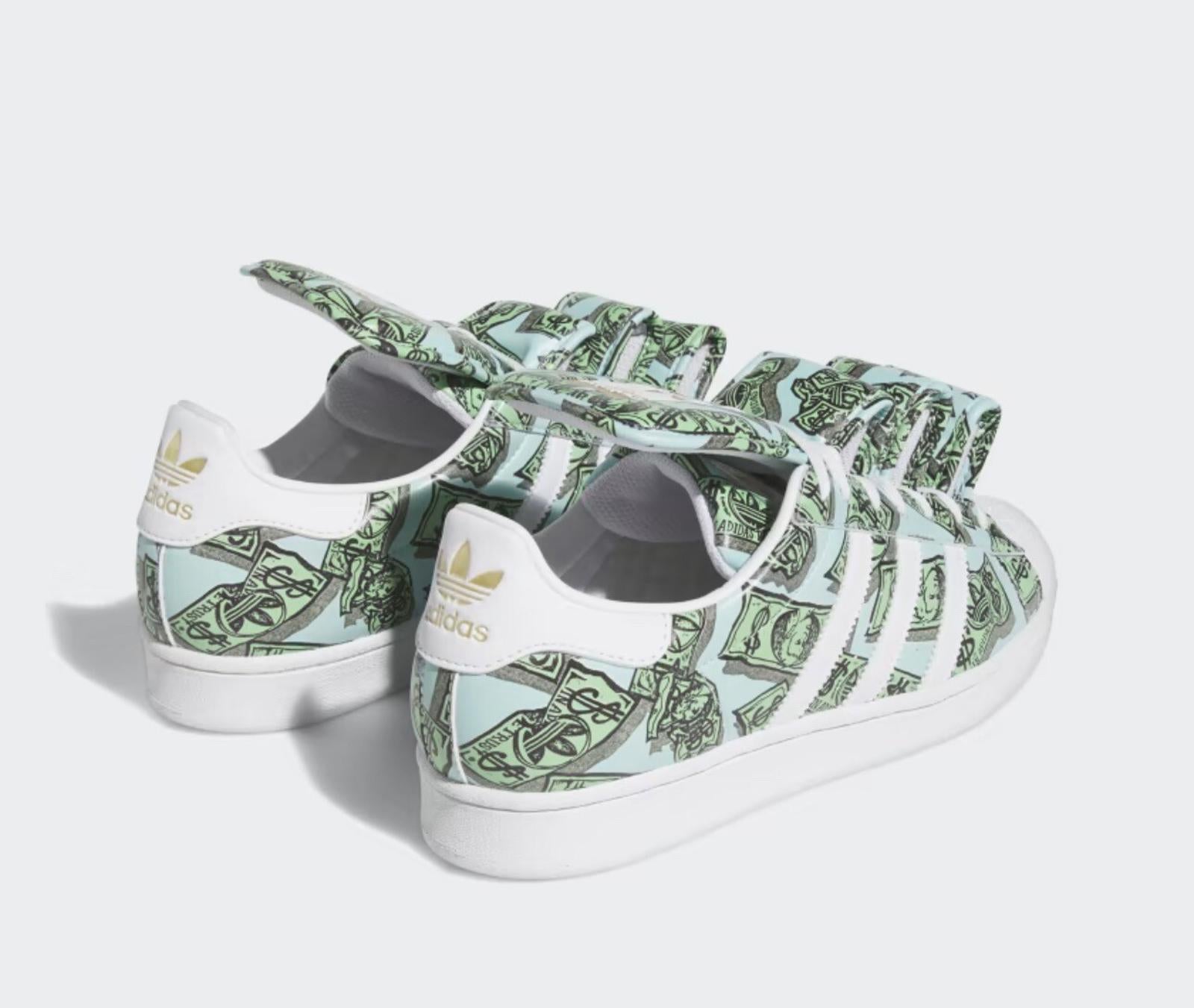 Adidas Jeremy Scott Superstar Money Print Shoe's Green Men's size 10.5, 11