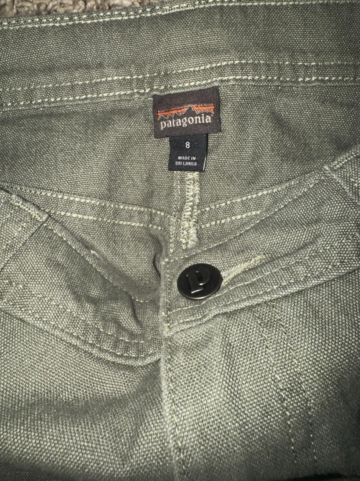 Patagonia SLIM All Seasons Hemp Blend Pants Women’s 8 Fatigue Green Canvas NEW