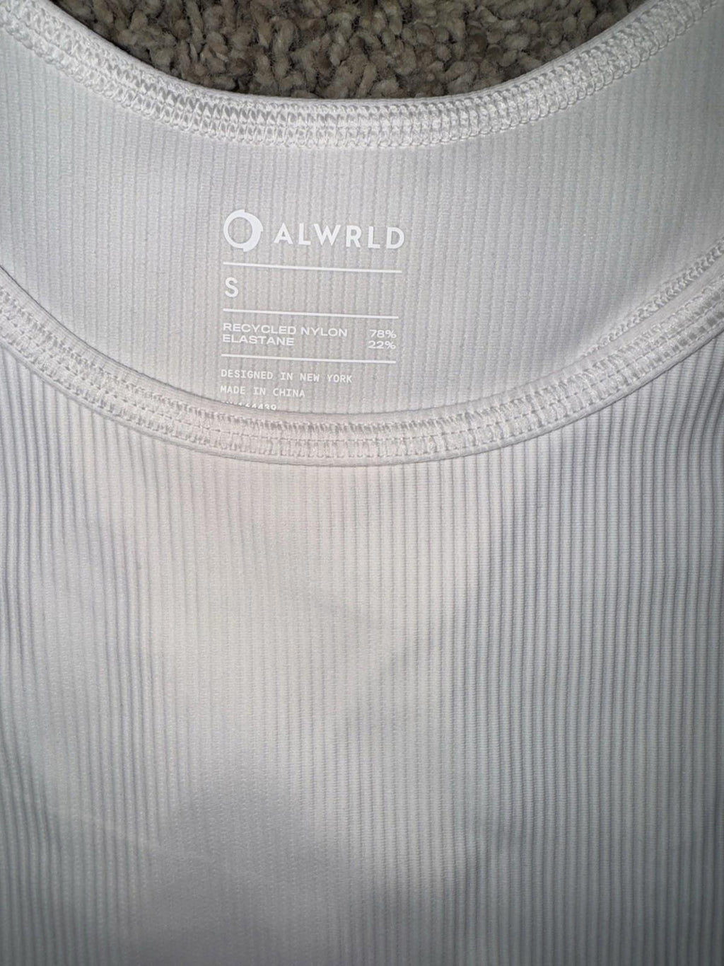 Alwrld Ivory Ribbed Racerback Cropped Athletic Tank Top NWOT