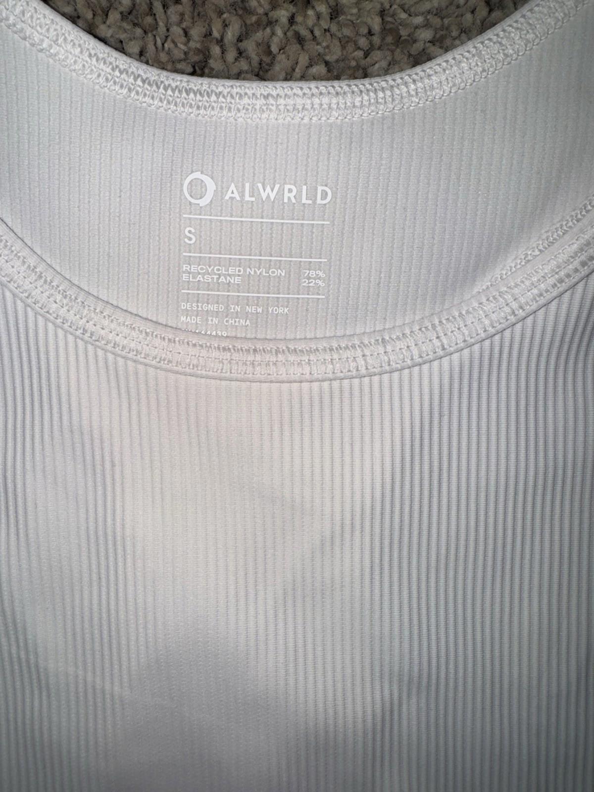 Alwrld Ivory Ribbed Racerback Cropped Athletic Tank Top NWOT