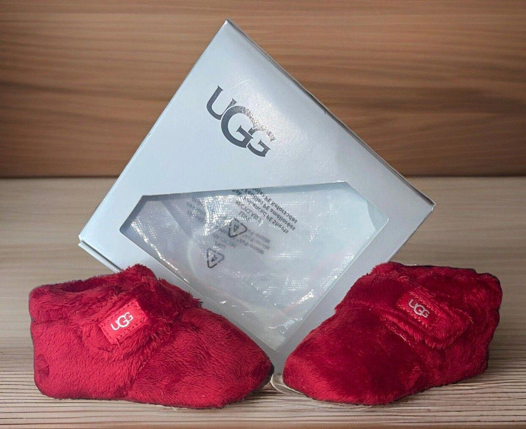 NEW! UGG Baby Faux Fur Bixbee Bootie Size 4/5 Red NIB