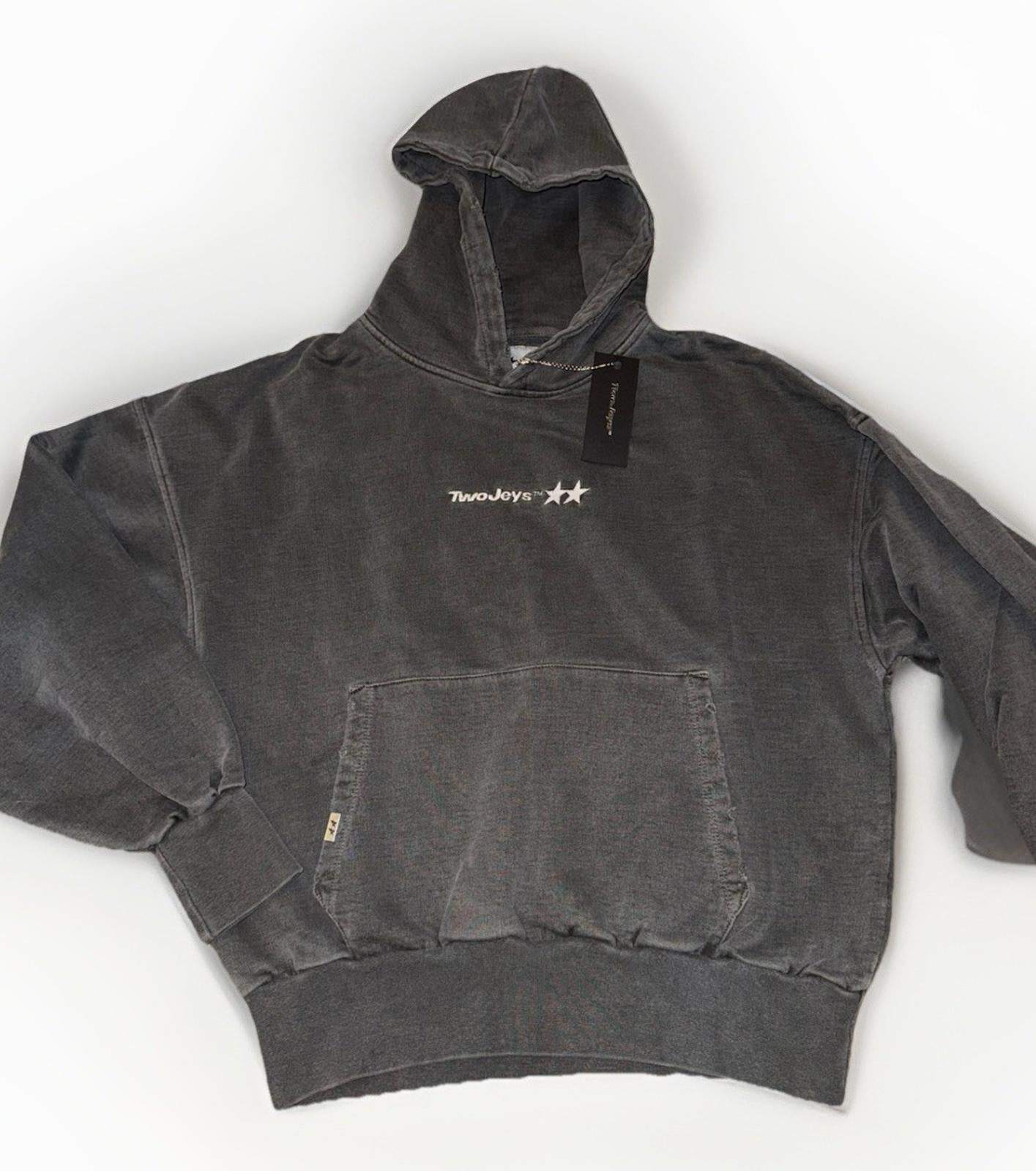 TwoJeys Mens Hoodie Acid Grey Size XS Icon Embroidered Logo Cotton MSRP $165