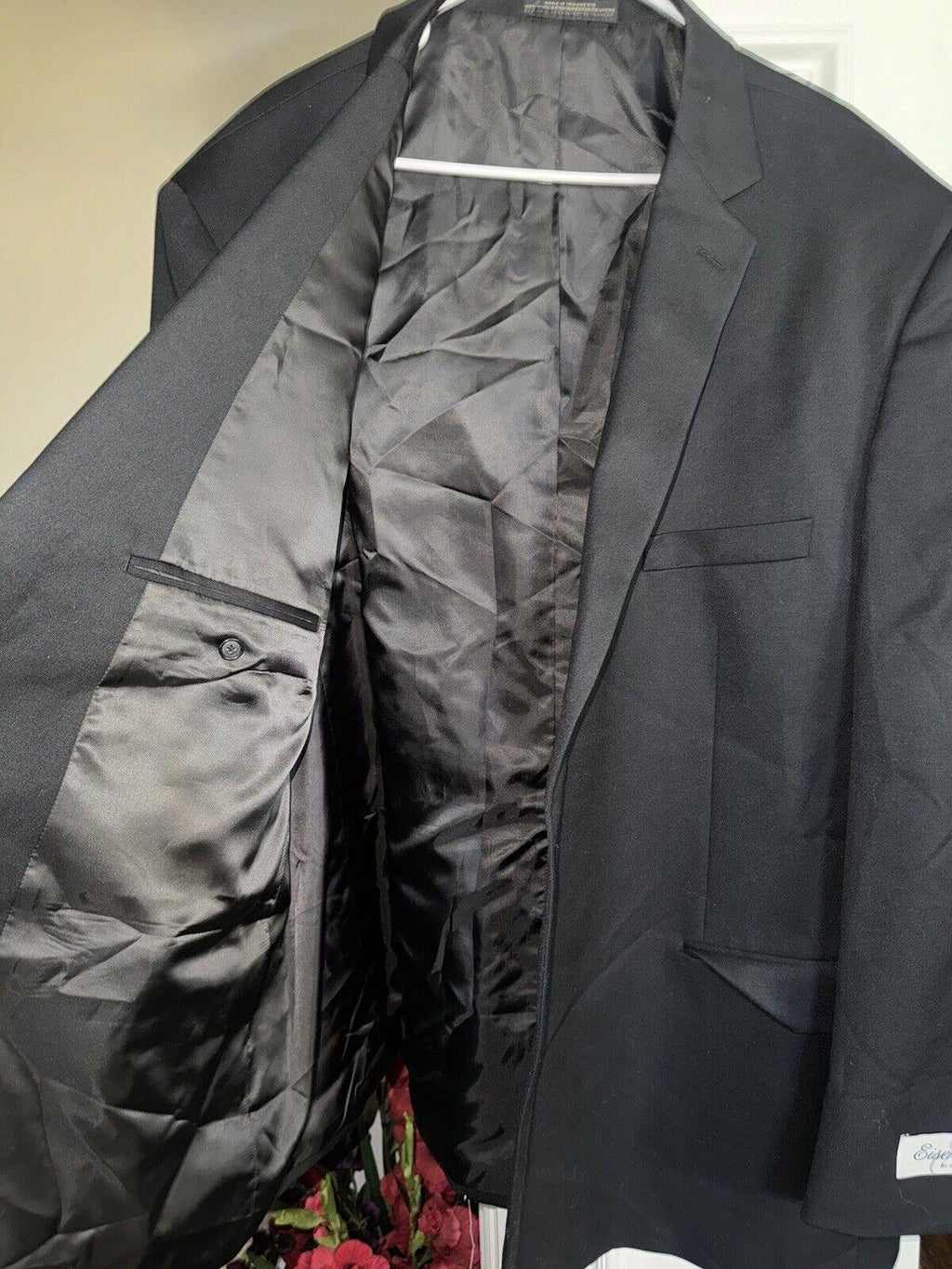 EISENBERG Sport Coat Two Button Jacket 56 Black Suit Coat