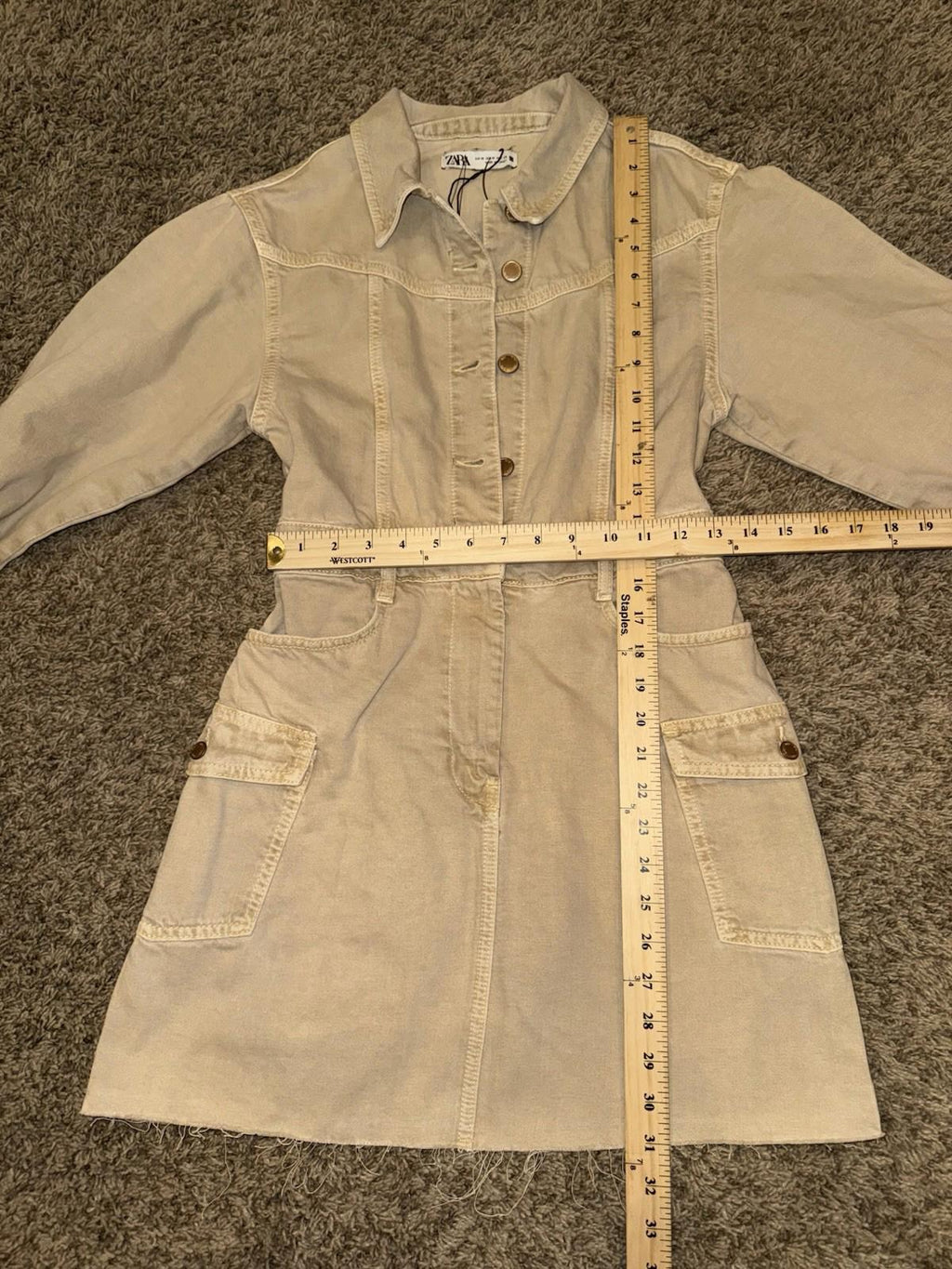 Zara Denim Cargo Dress / size M