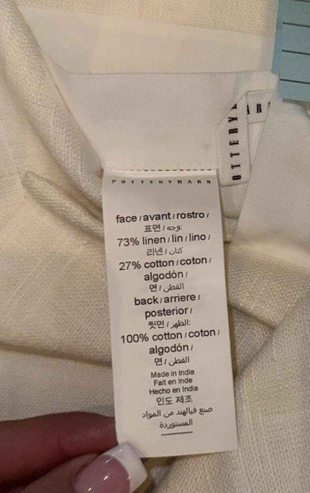 2- Pottery Barn Emery 3-in-1 Pole Top Linen Cotton Lined Curtains 96x65 IVORY
