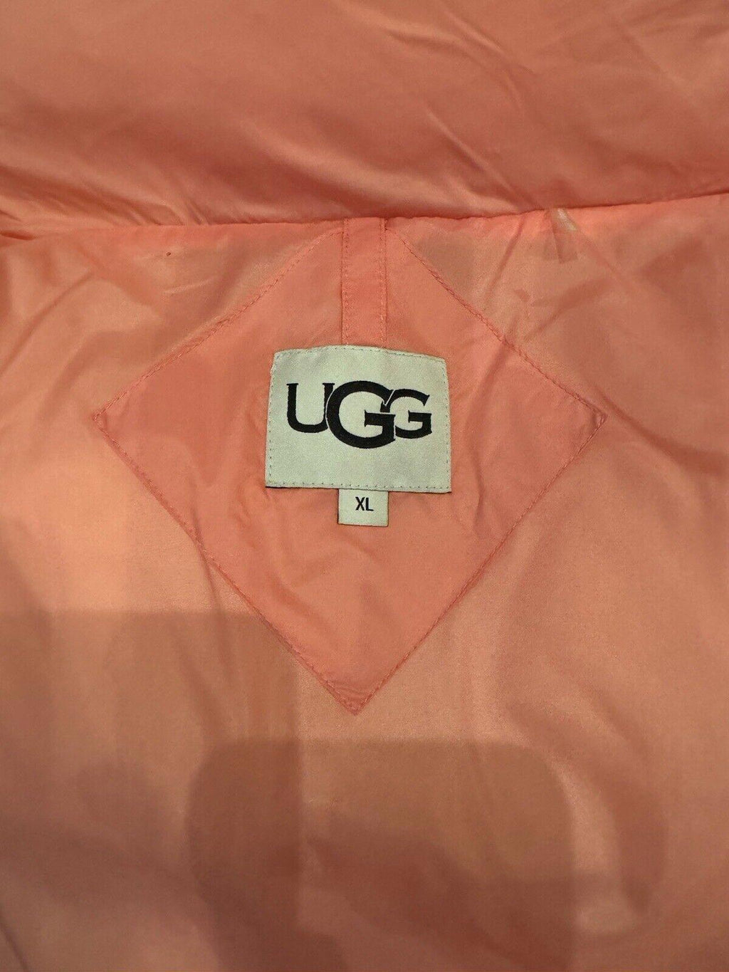 NWT UGG Women's Pink Vickie Puffer Jacket Zip Button Size XL