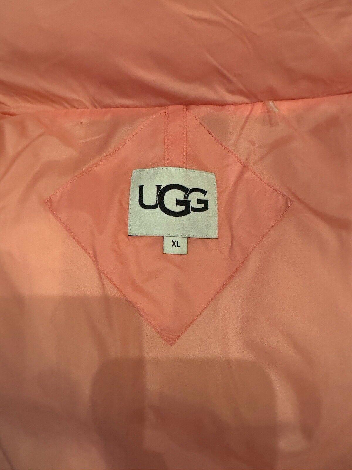 NWT UGG Women's Pink Vickie Puffer Jacket Zip Button Size XL