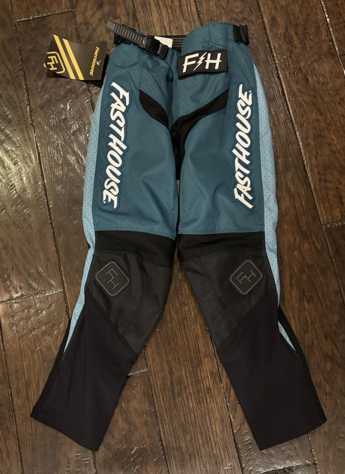 Fasthouse Grindhouse Knox Motocross Pants | Black/ Indigo Youth 26 NEW